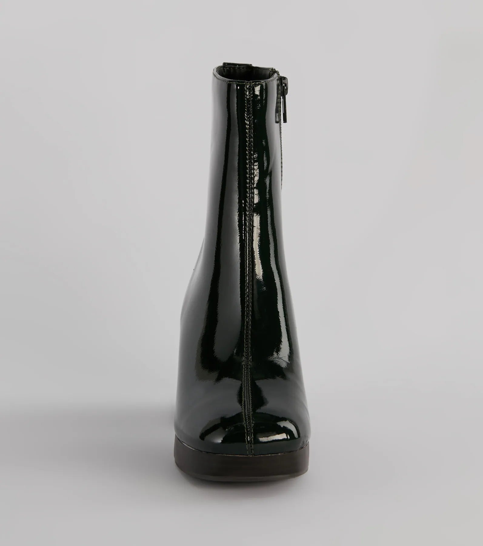 Seize The Moment Patent Block Heel Booties - Image 3