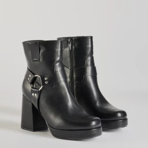 Effortless Edge Moto Faux Leather Booties