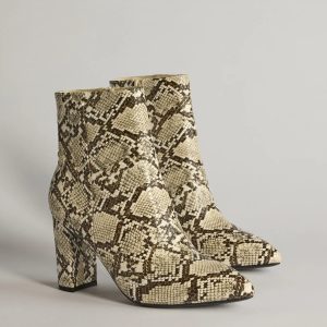 So Fierce Faux Leather Snake Print Ankle Booties