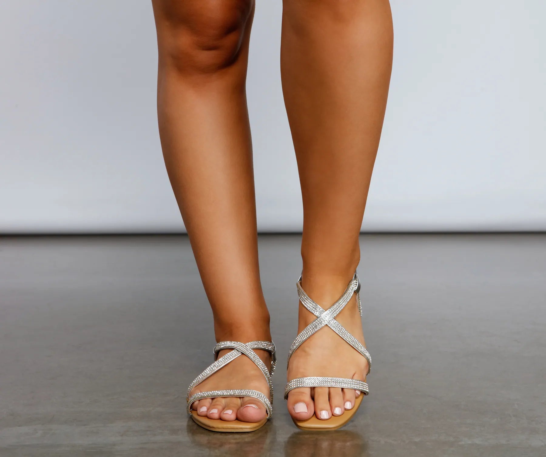 Rhinestone Luxe Criss Cross Sandals - Image 7