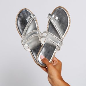 Glam Girl Metallic Toe Strap Sandal