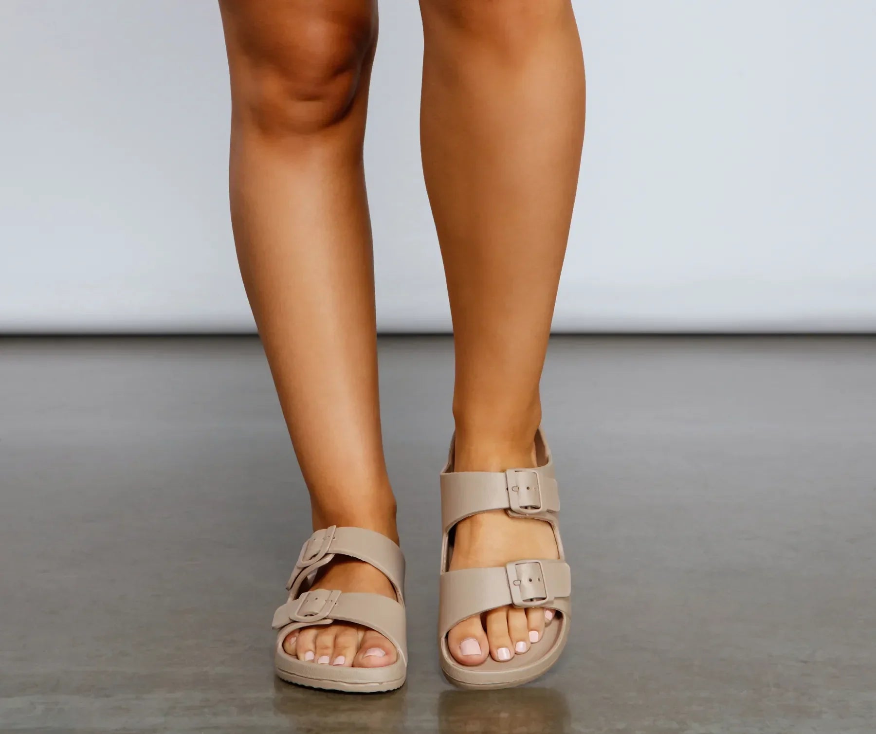 On Trend Double Buckle Sandals - Image 2