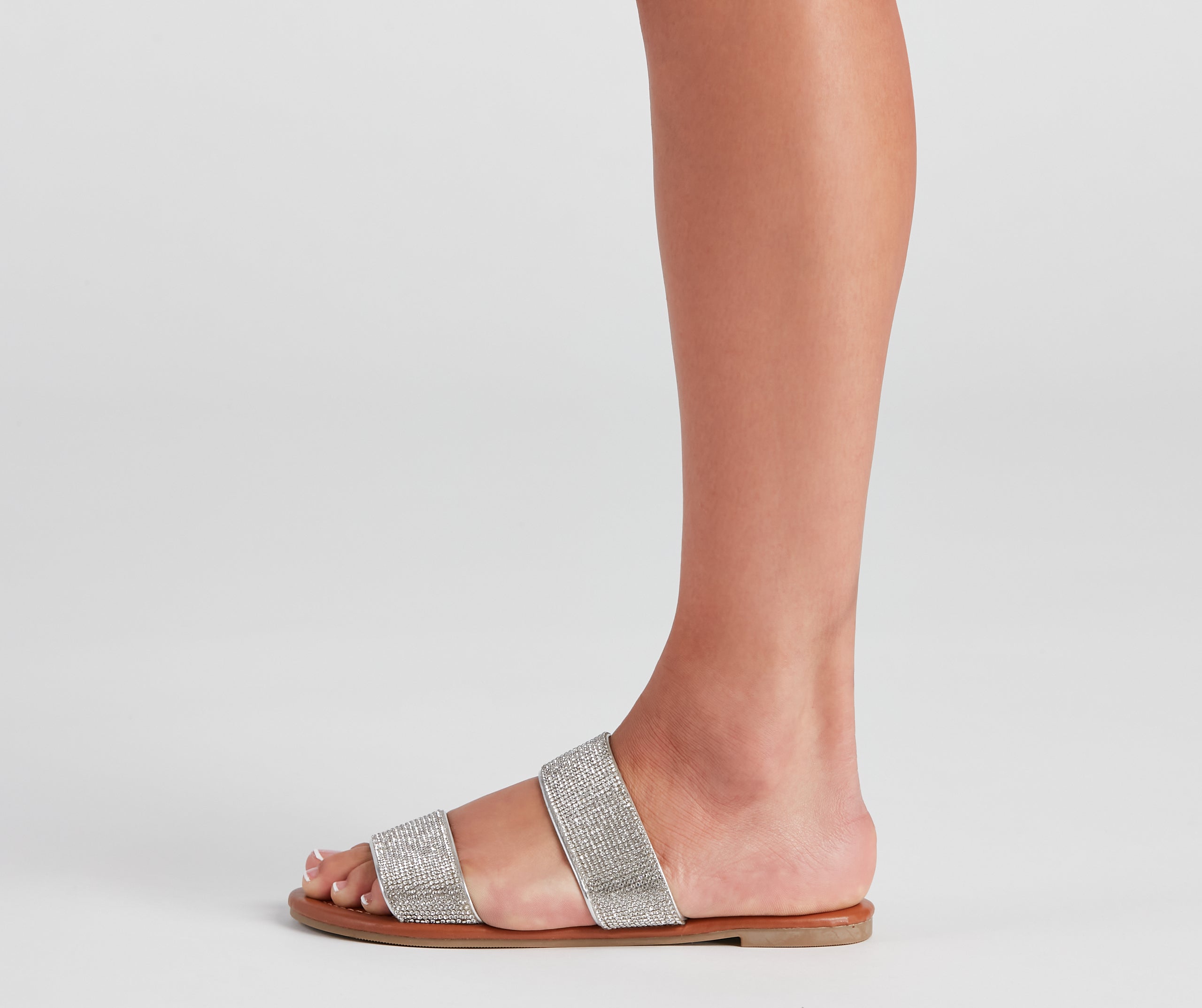 Eyes On Glam Rhinestone Strap Sandals - Image 2