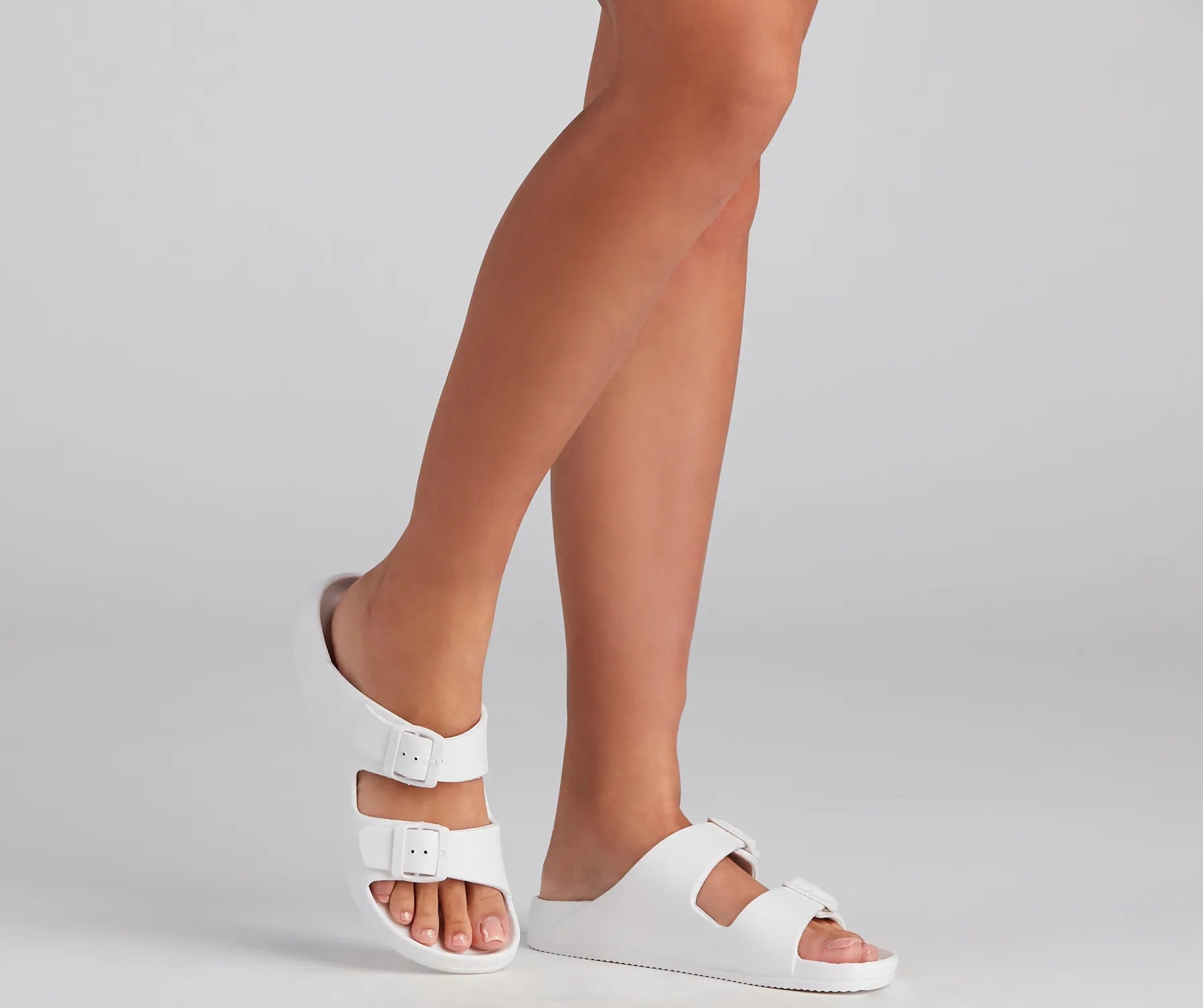 On Trend Double Buckle Sandals - Image 7