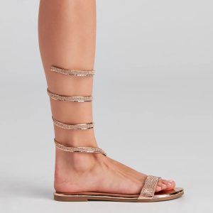 Glam Spiral Rhinestone Sandals