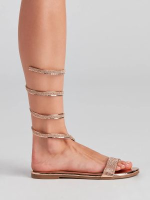 Glam Spiral Rhinestone Sandals