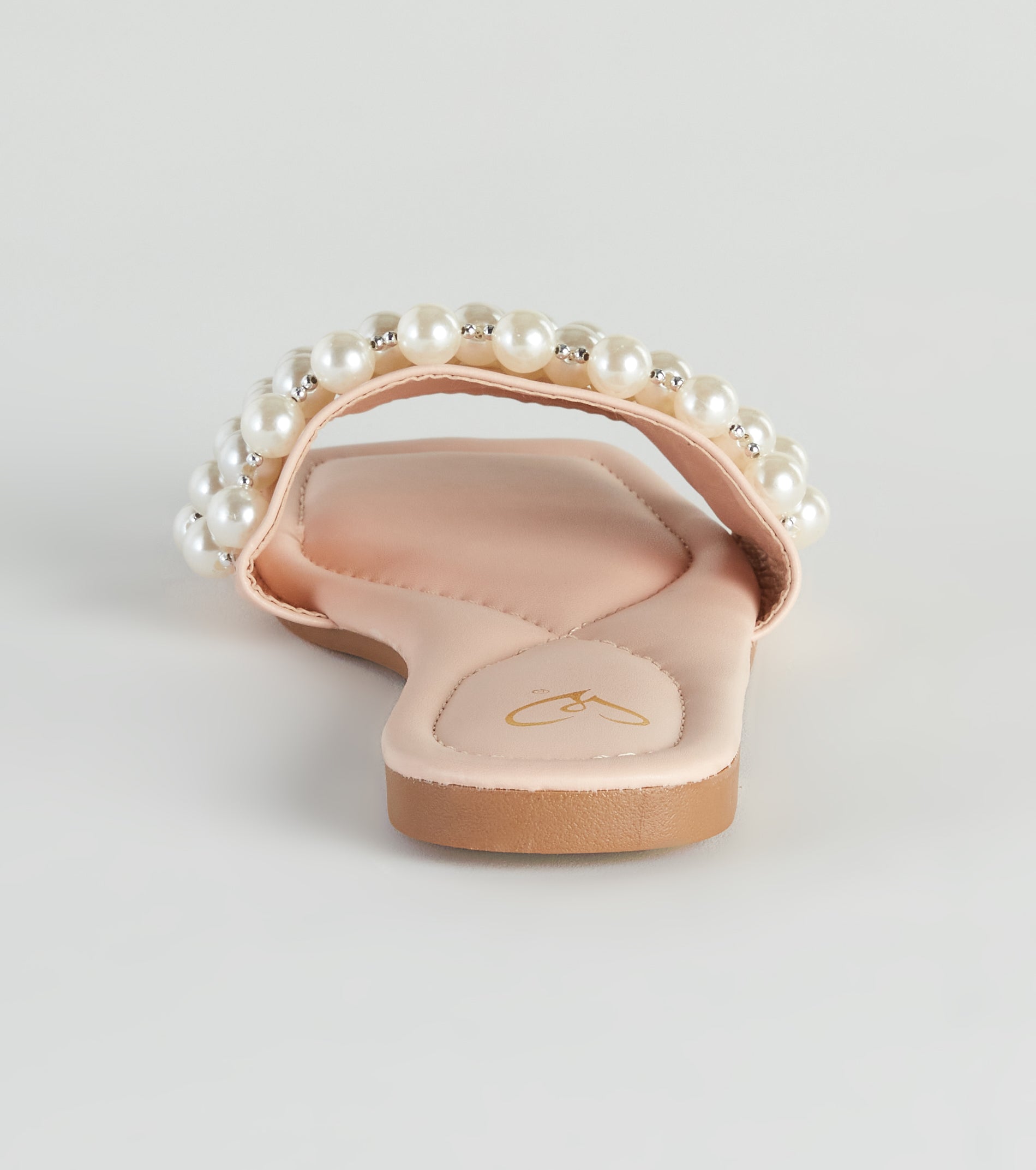 Hidden Treasure Faux Pearl Slide Sandals - Image 4