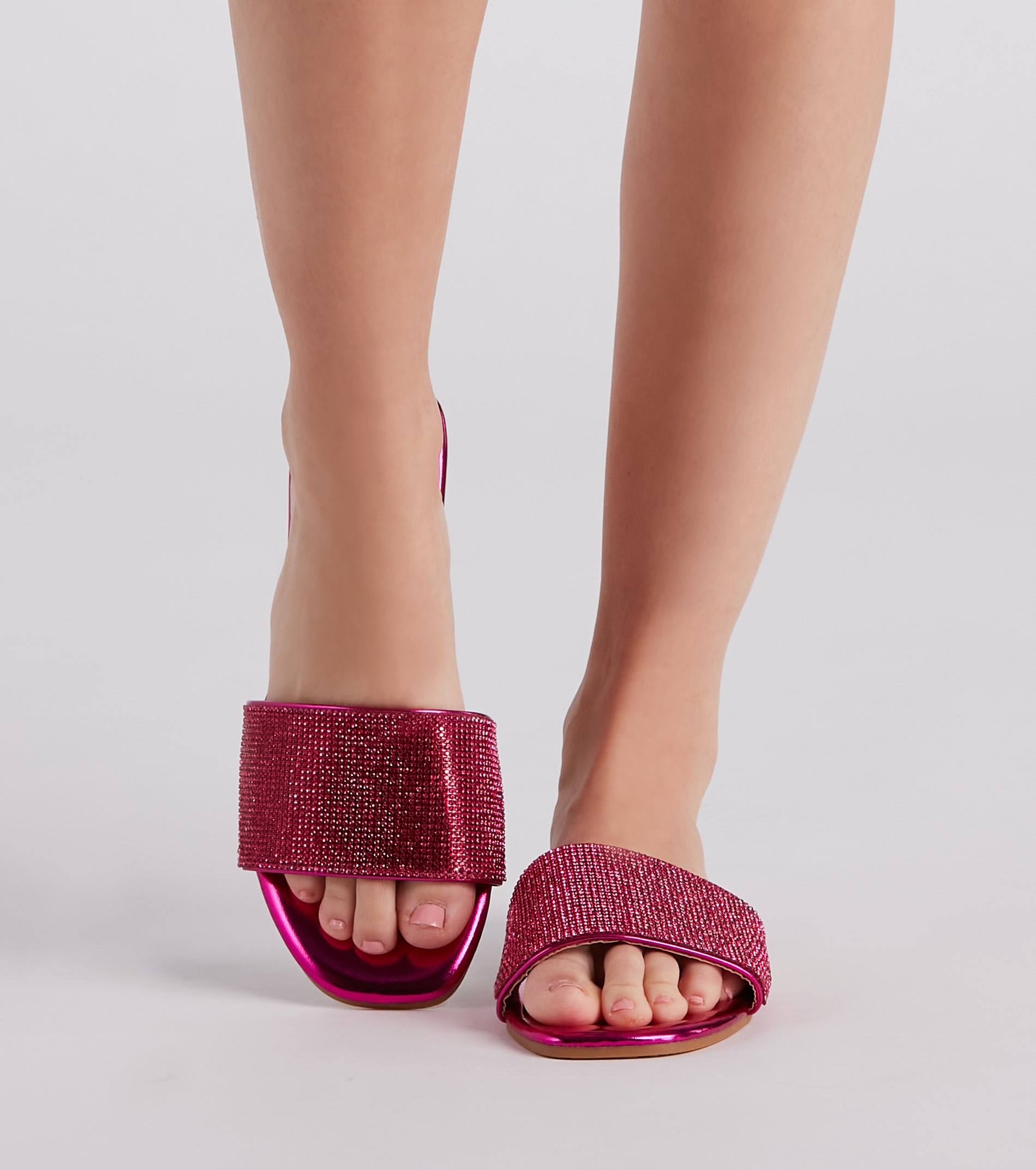 Magic In Metallic Rhinestone Sandals - Image 6