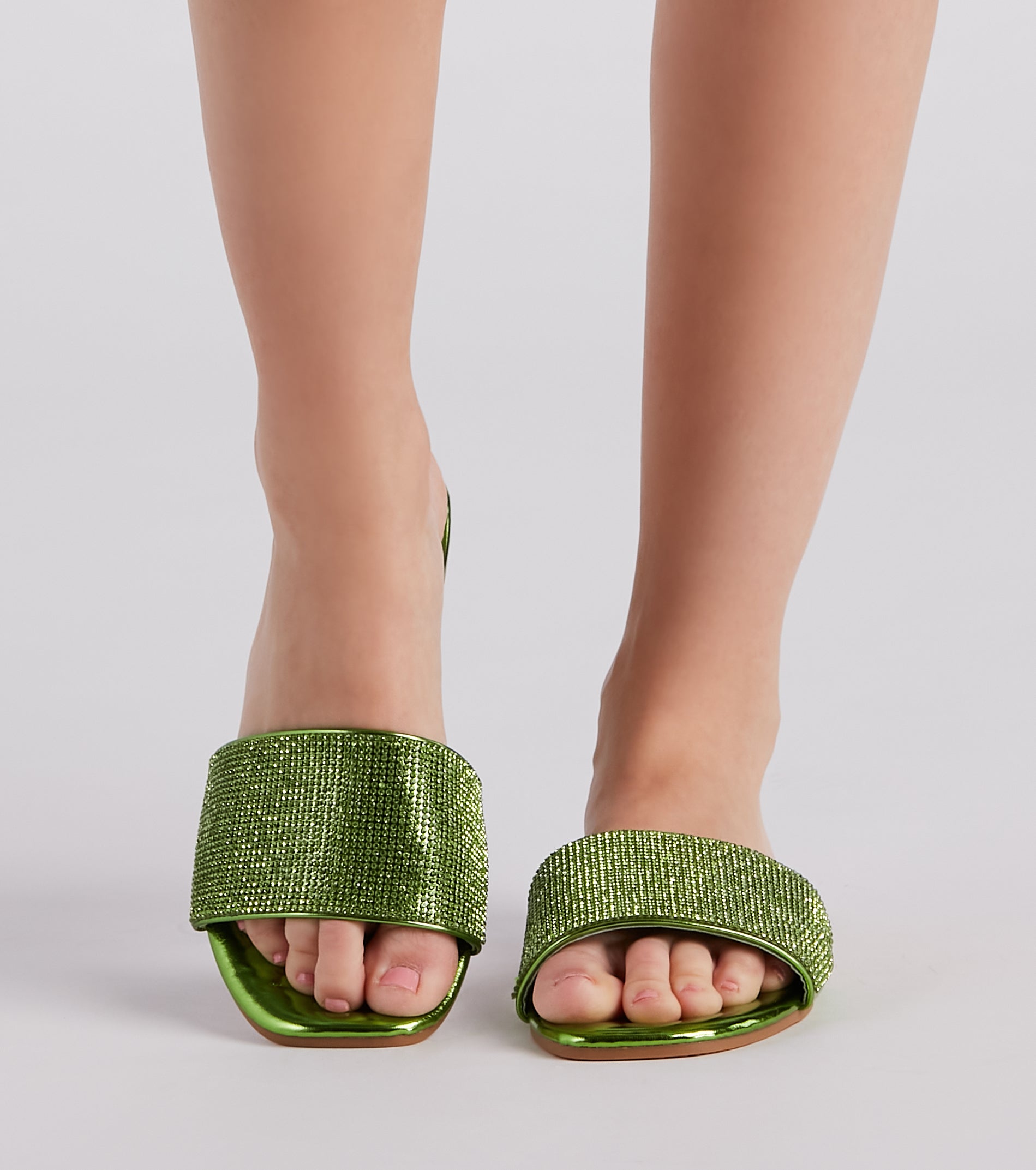 Magic In Metallic Rhinestone Sandals - Image 2