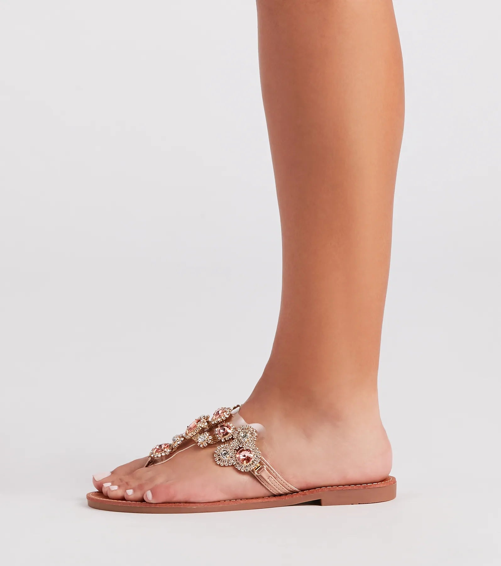 Glitzy Bejeweled Thong Sandals - Image 3