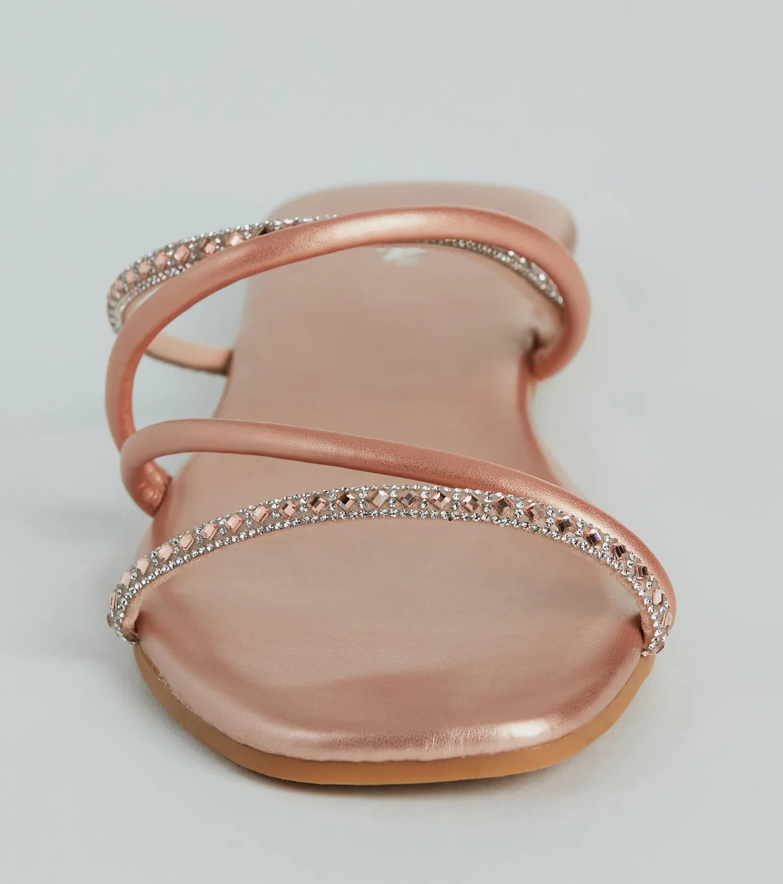 Effortless And Fab Rhinestone Strappy Flat Sandals - Image 3