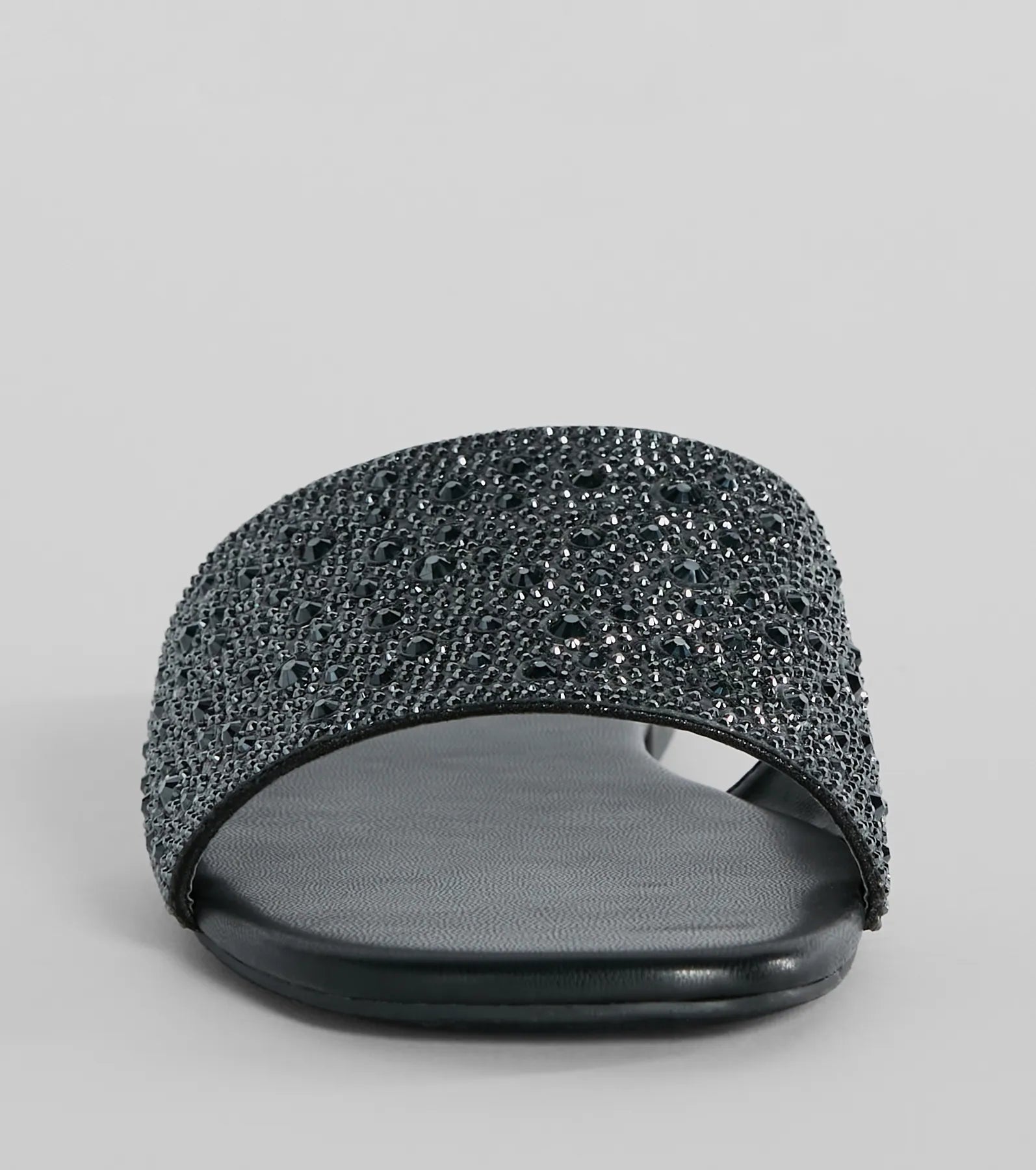 Slip Into Glam Rhinestone Strap Faux Leather Sandals - Image 3