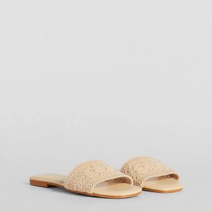 Fun Vibes Floral Straw Flat Sandals