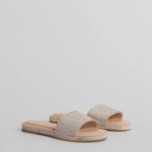 Go To Rhinestone Band Flat Sandals