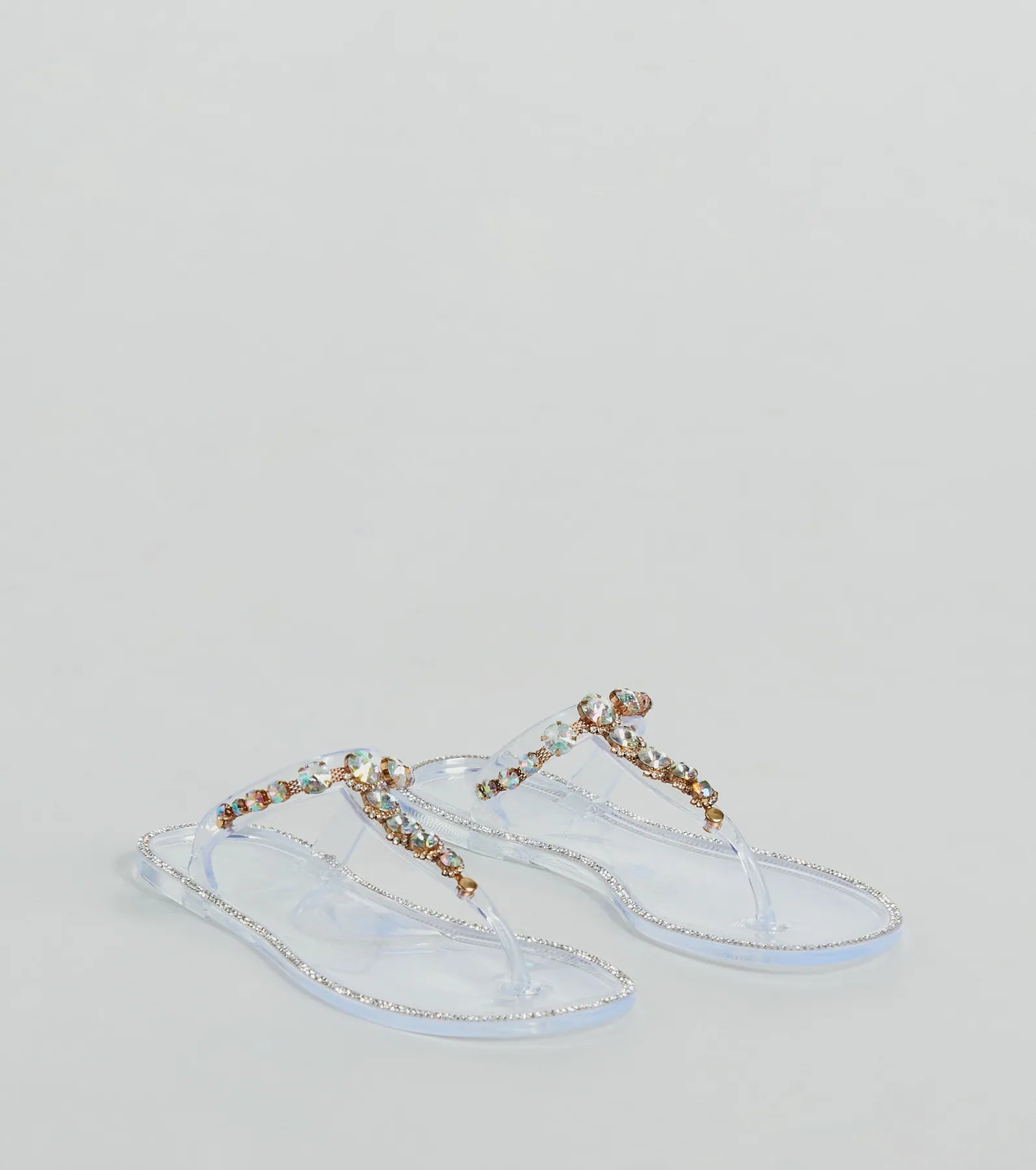 Glam Up Gemstone Strap Jelly Sandals - Image 5