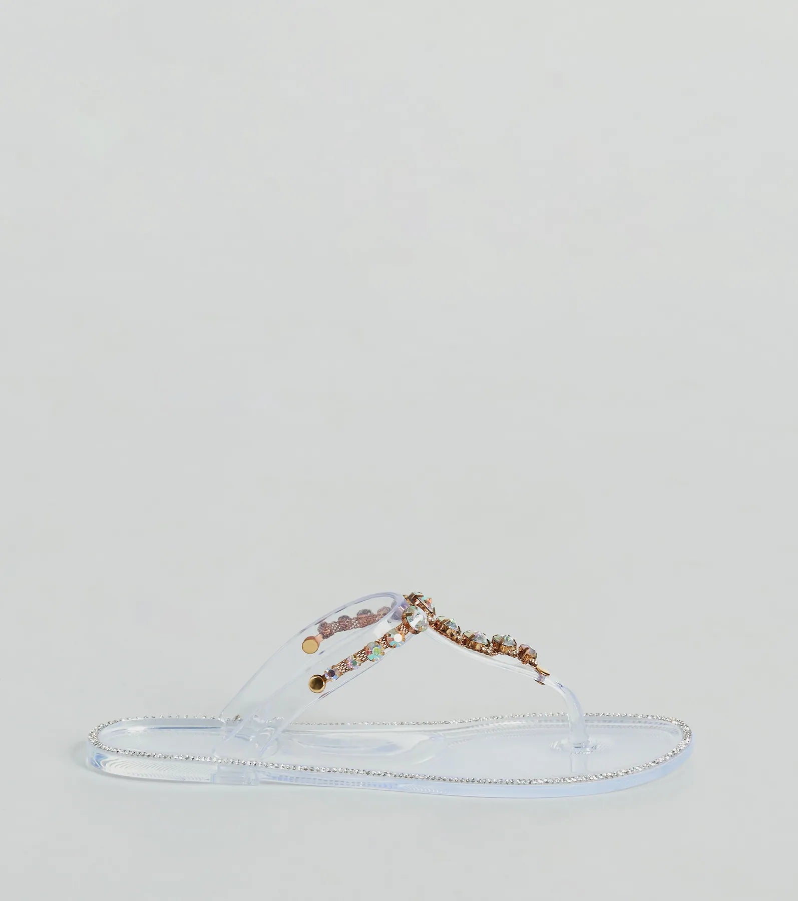 Glam Up Gemstone Strap Jelly Sandals - Image 6