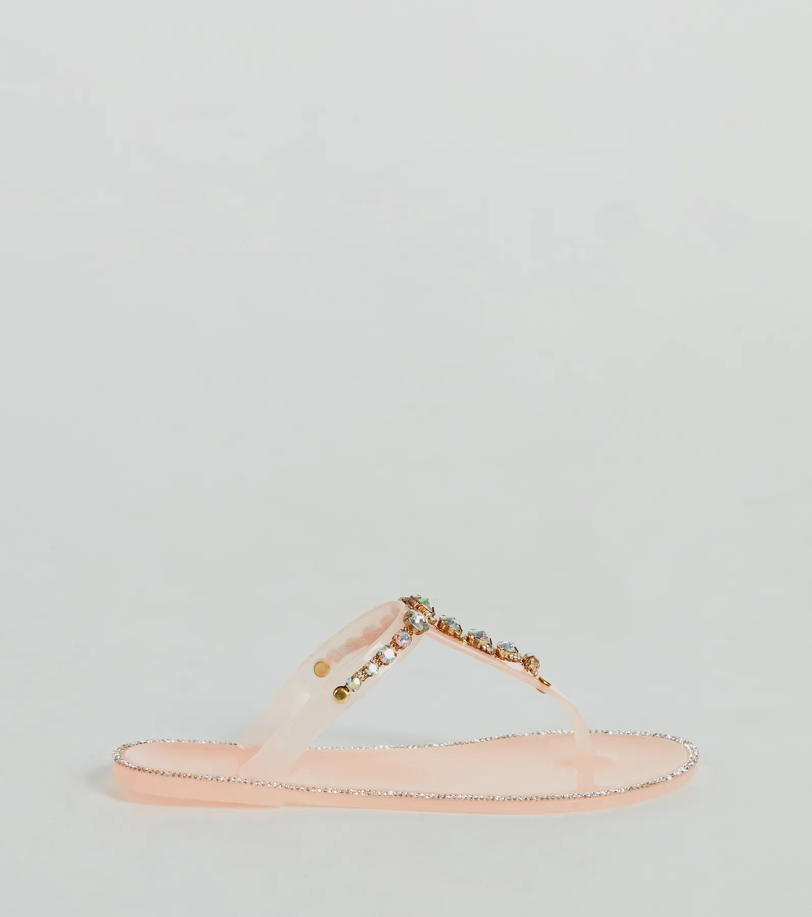 Glam Up Gemstone Strap Jelly Sandals - Image 2