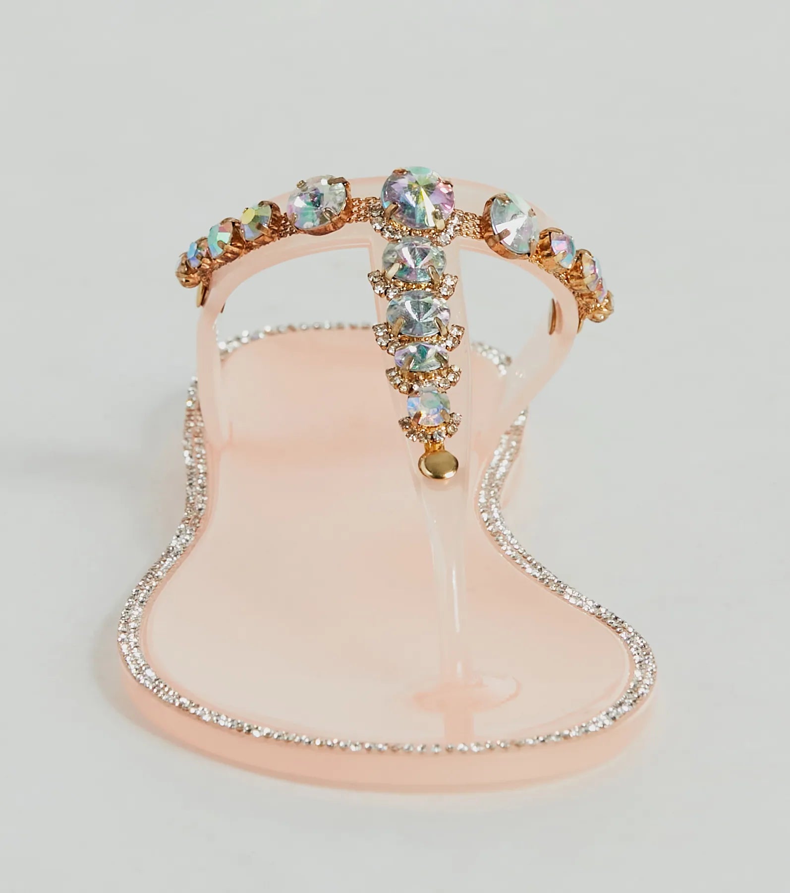 Glam Up Gemstone Strap Jelly Sandals - Image 3