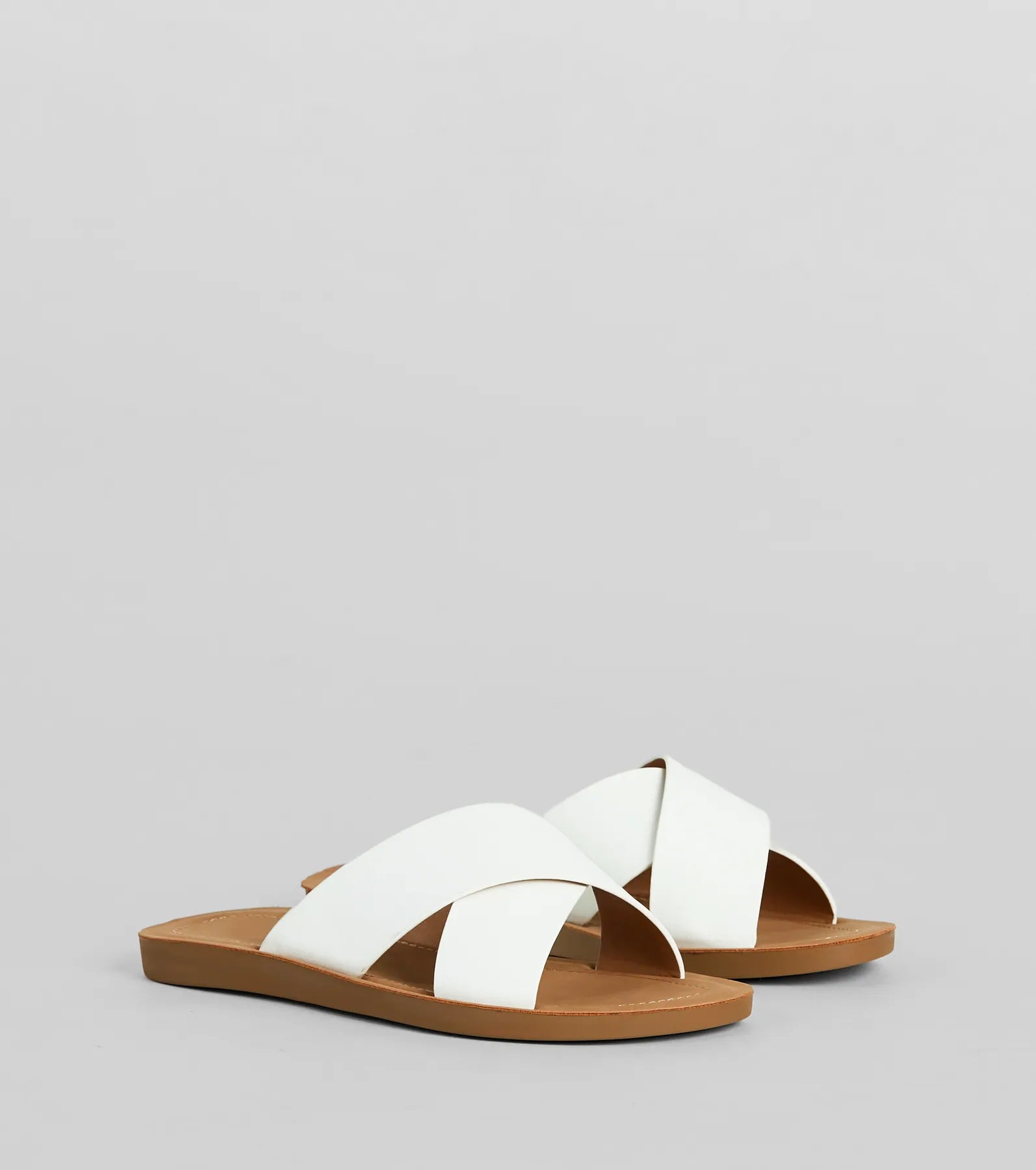 Feeling Good Criss Cross Faux Leather Flat Sandals