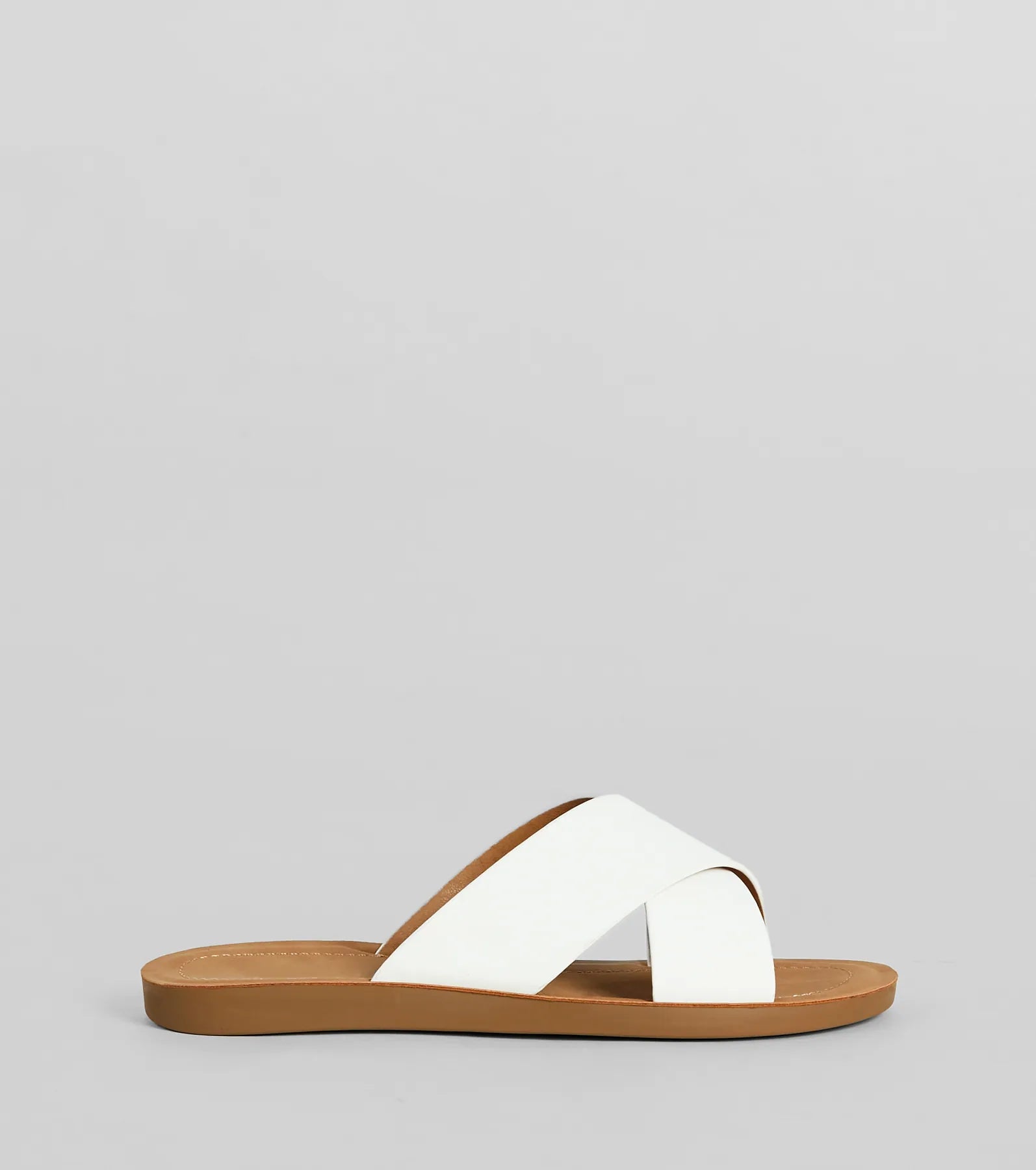 Feeling Good Criss Cross Faux Leather Flat Sandals - Image 2