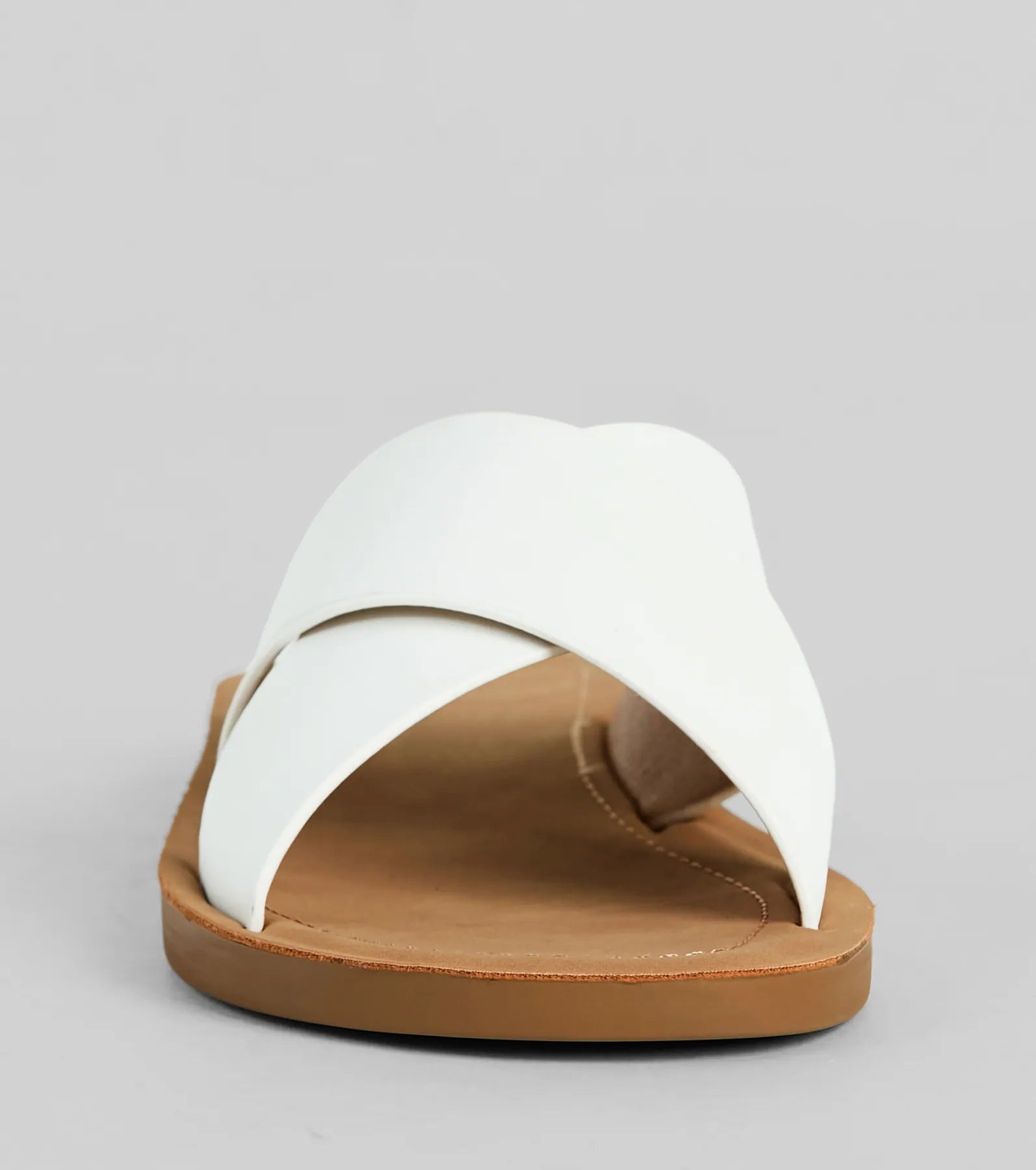 Feeling Good Criss Cross Faux Leather Flat Sandals - Image 3