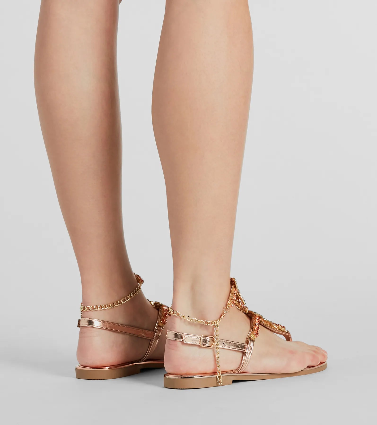 Glam Perfection Rhinestone Butterfly Metallic Sandals - Image 4