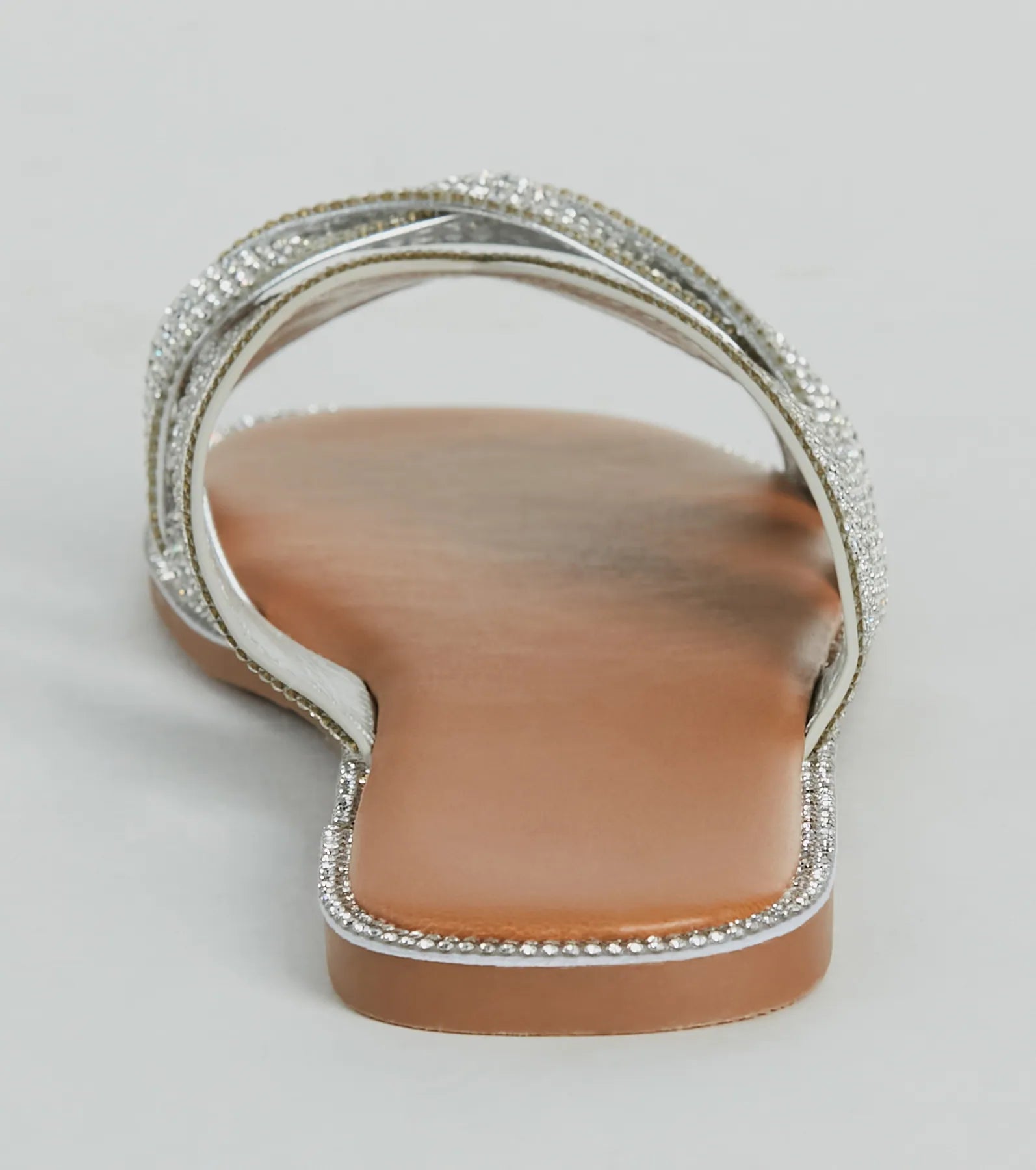 So Glitzy Rhinestone Strappy Faux Leather Sandals - Image 12