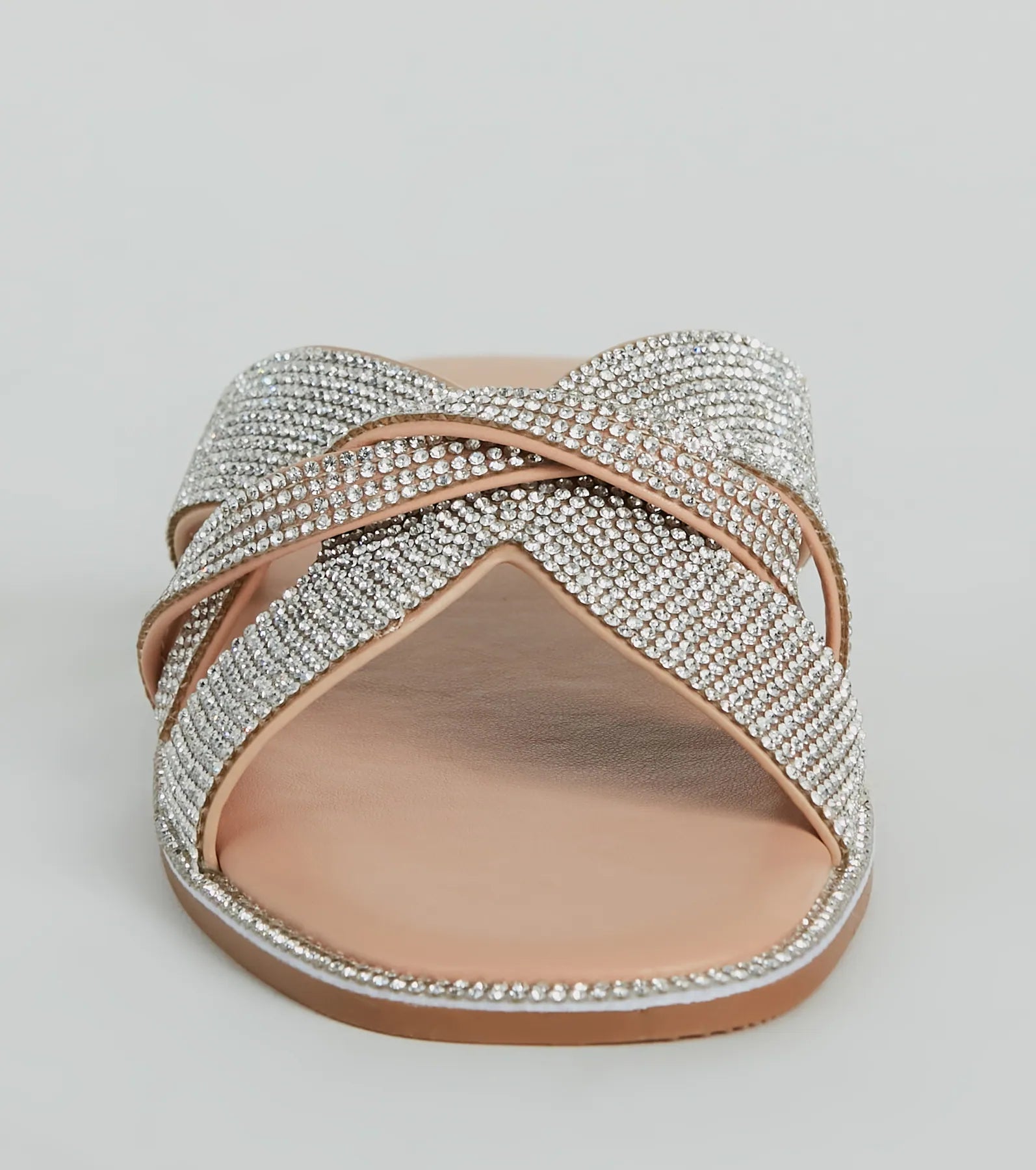 So Glitzy Rhinestone Strappy Faux Leather Sandals - Image 7