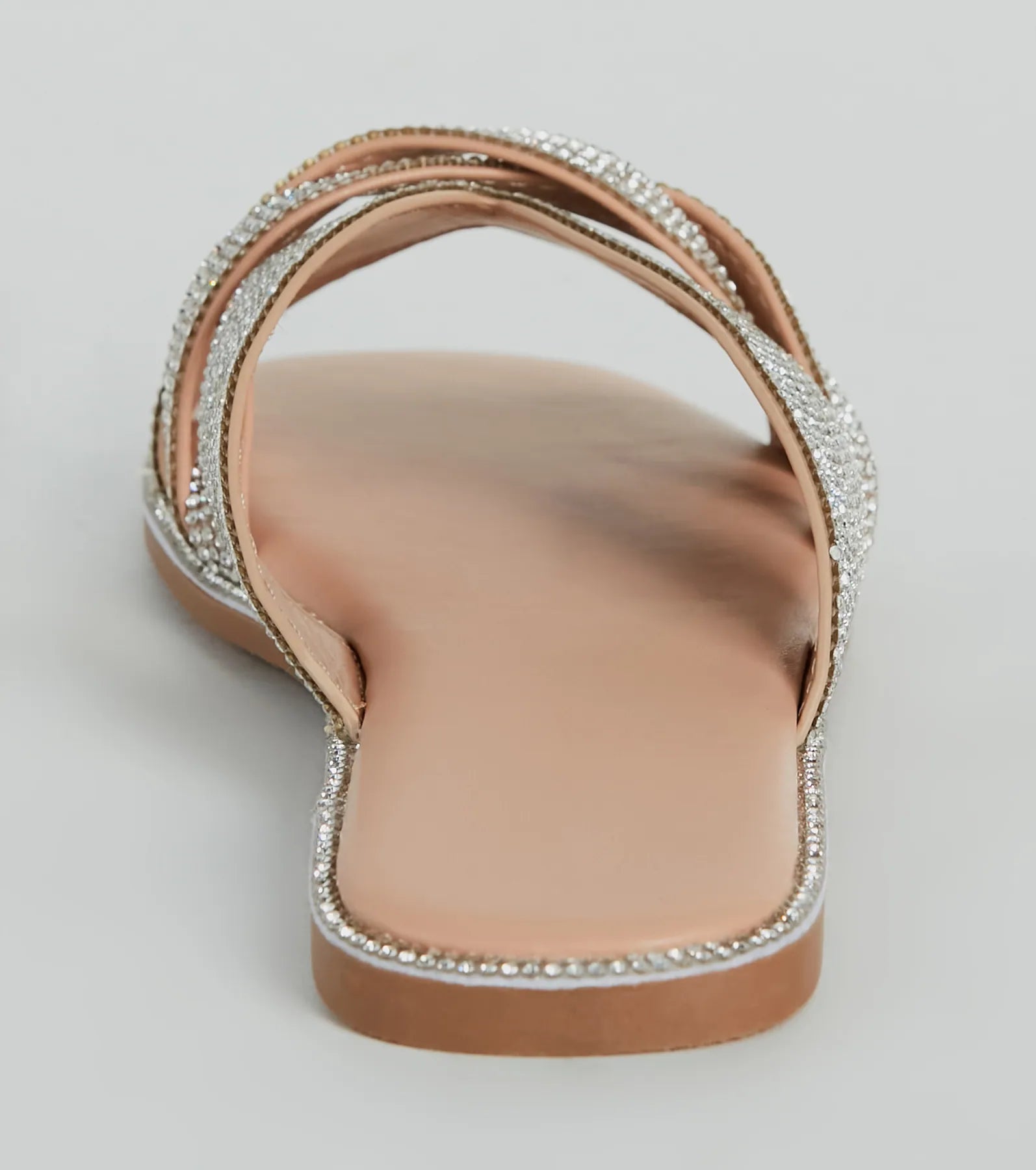 So Glitzy Rhinestone Strappy Faux Leather Sandals - Image 8