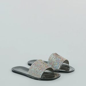 Slip Into Luxury Rhinestone Flat Jelly Sandals