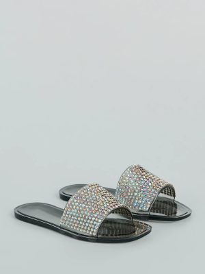 Slip Into Luxury Rhinestone Flat Jelly Sandals