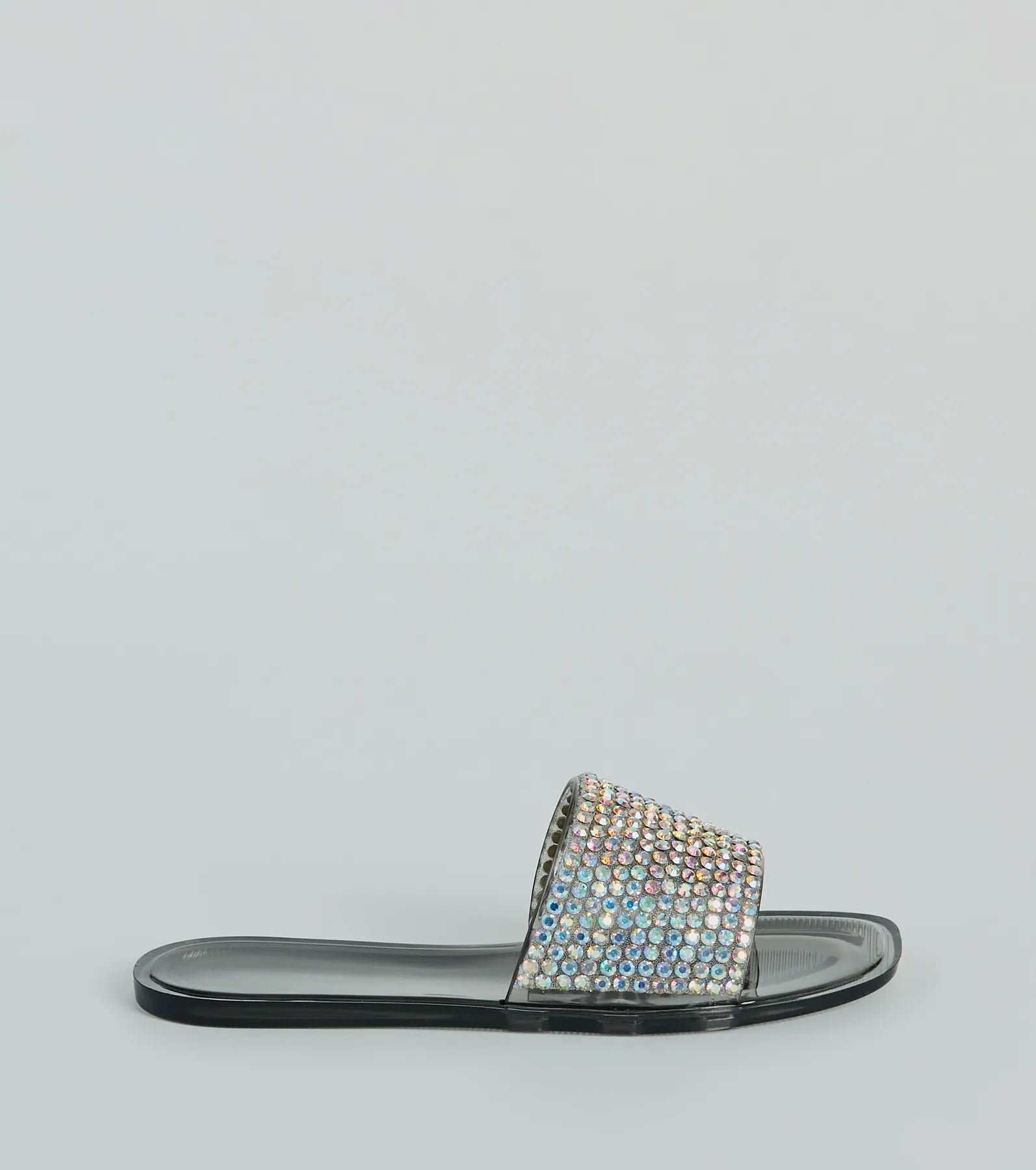 Slip Into Luxury Rhinestone Flat Jelly Sandals - Image 2