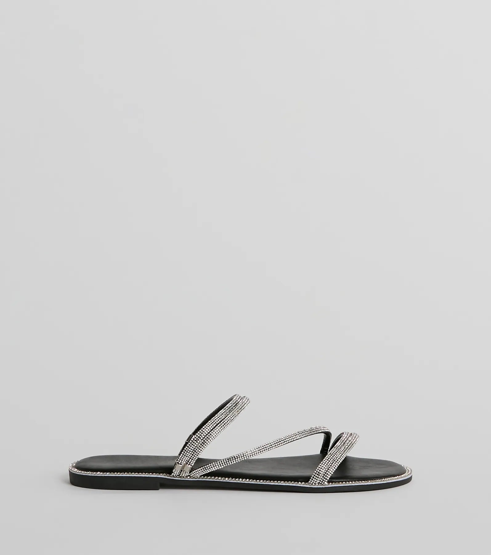 Fantastic Sparkle Rhinestone Strappy Flat Sandals - Image 2