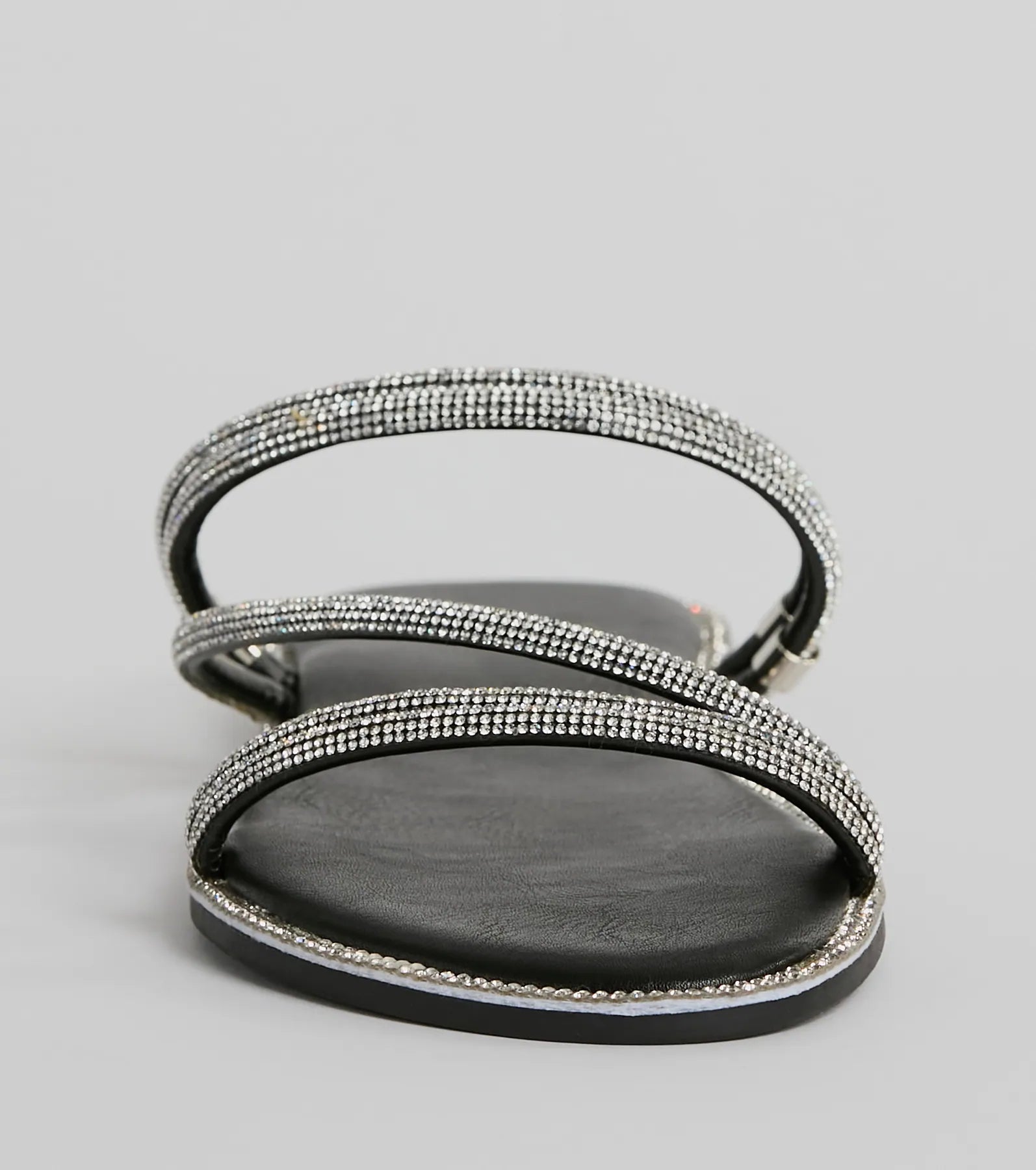 Fantastic Sparkle Rhinestone Strappy Flat Sandals - Image 3