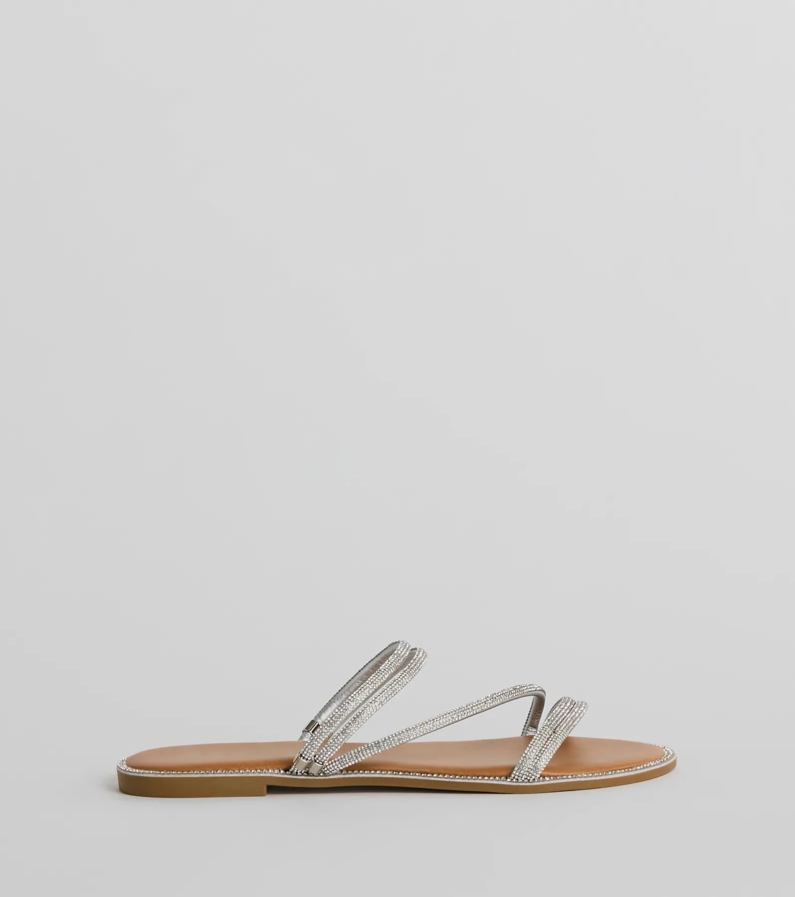 Fantastic Sparkle Rhinestone Strappy Flat Sandals - Image 6