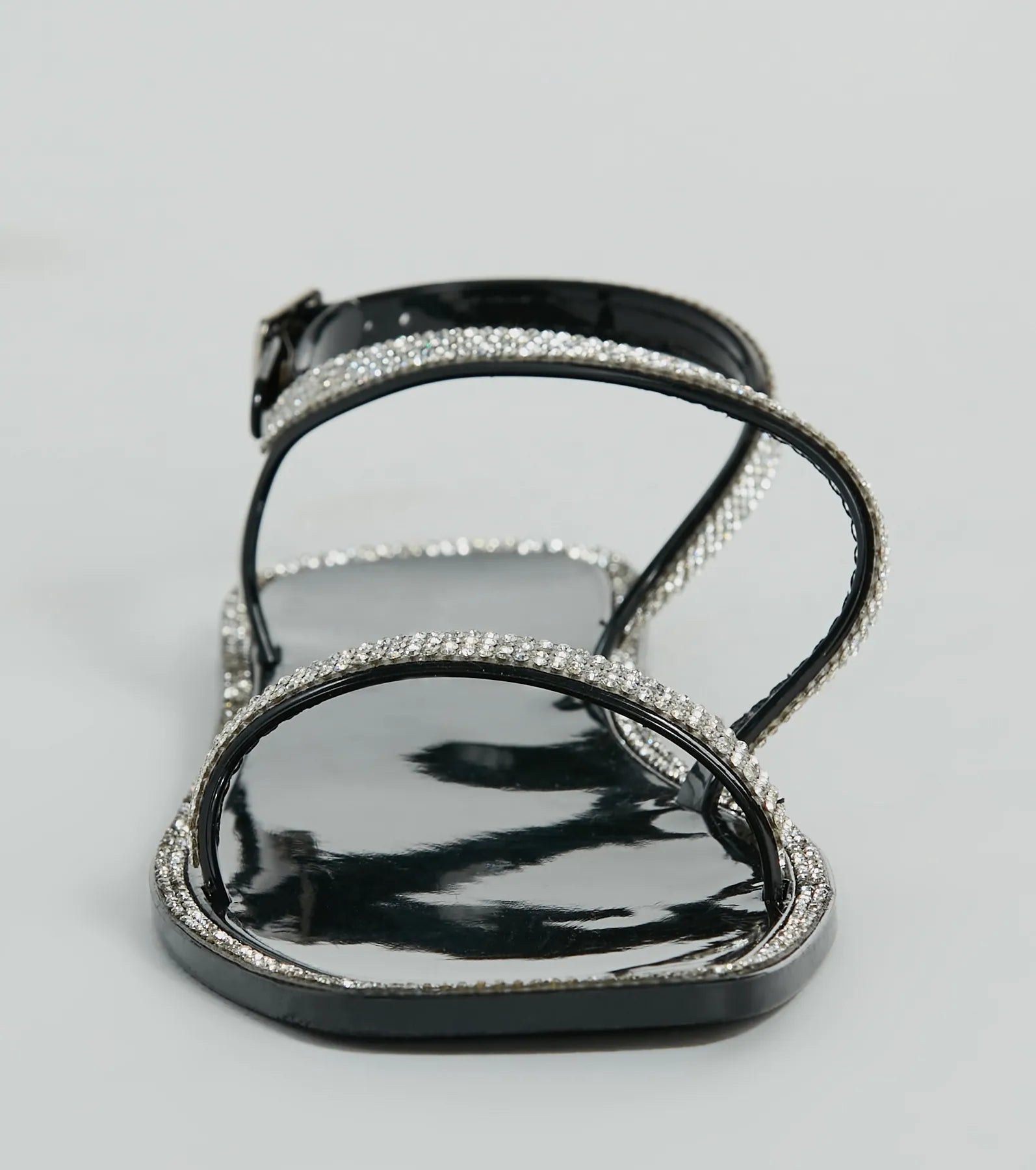 Glowing Up Rhinestone Flat Jelly Sandals - Image 3