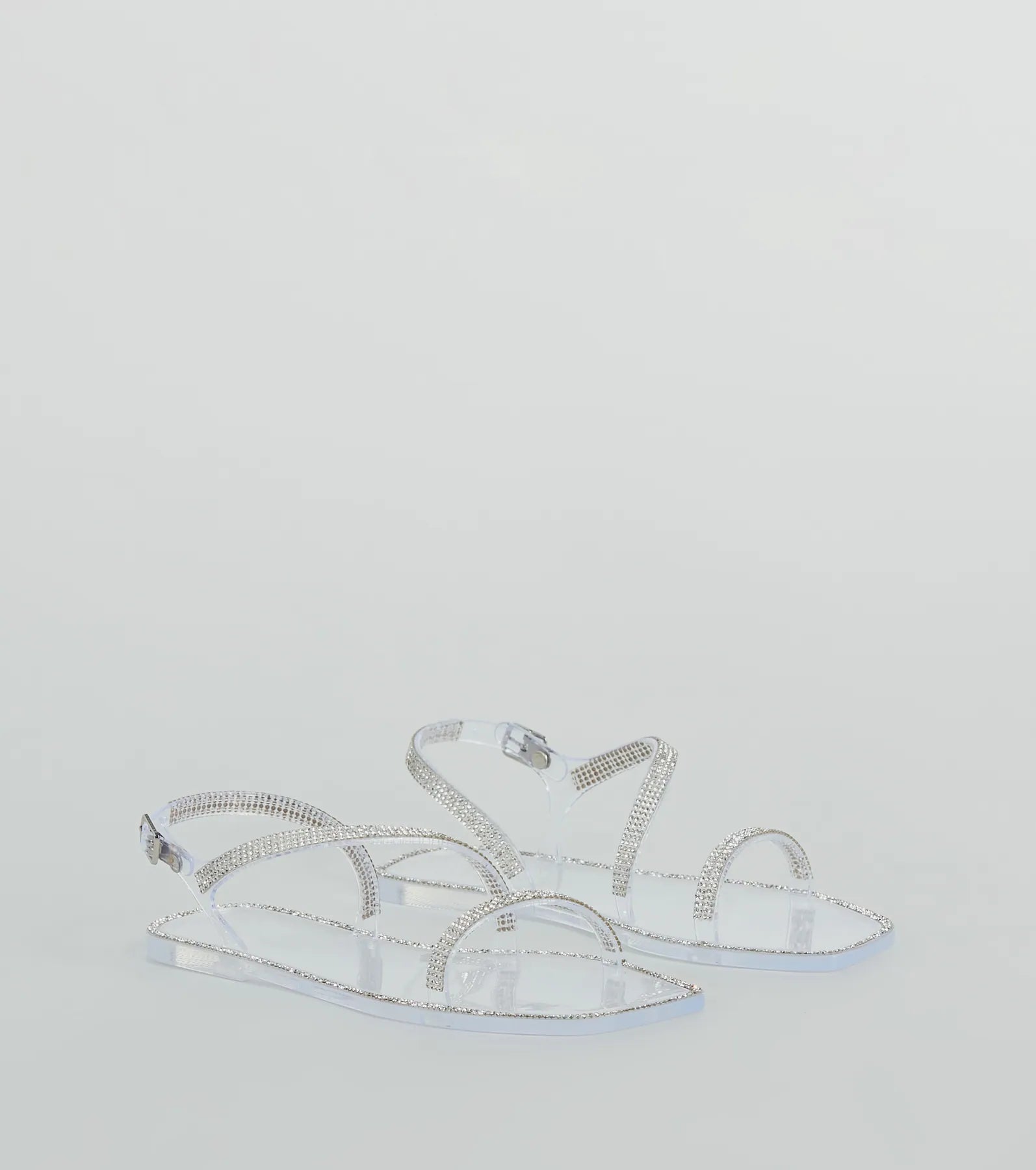 Glowing Up Rhinestone Flat Jelly Sandals - Image 9