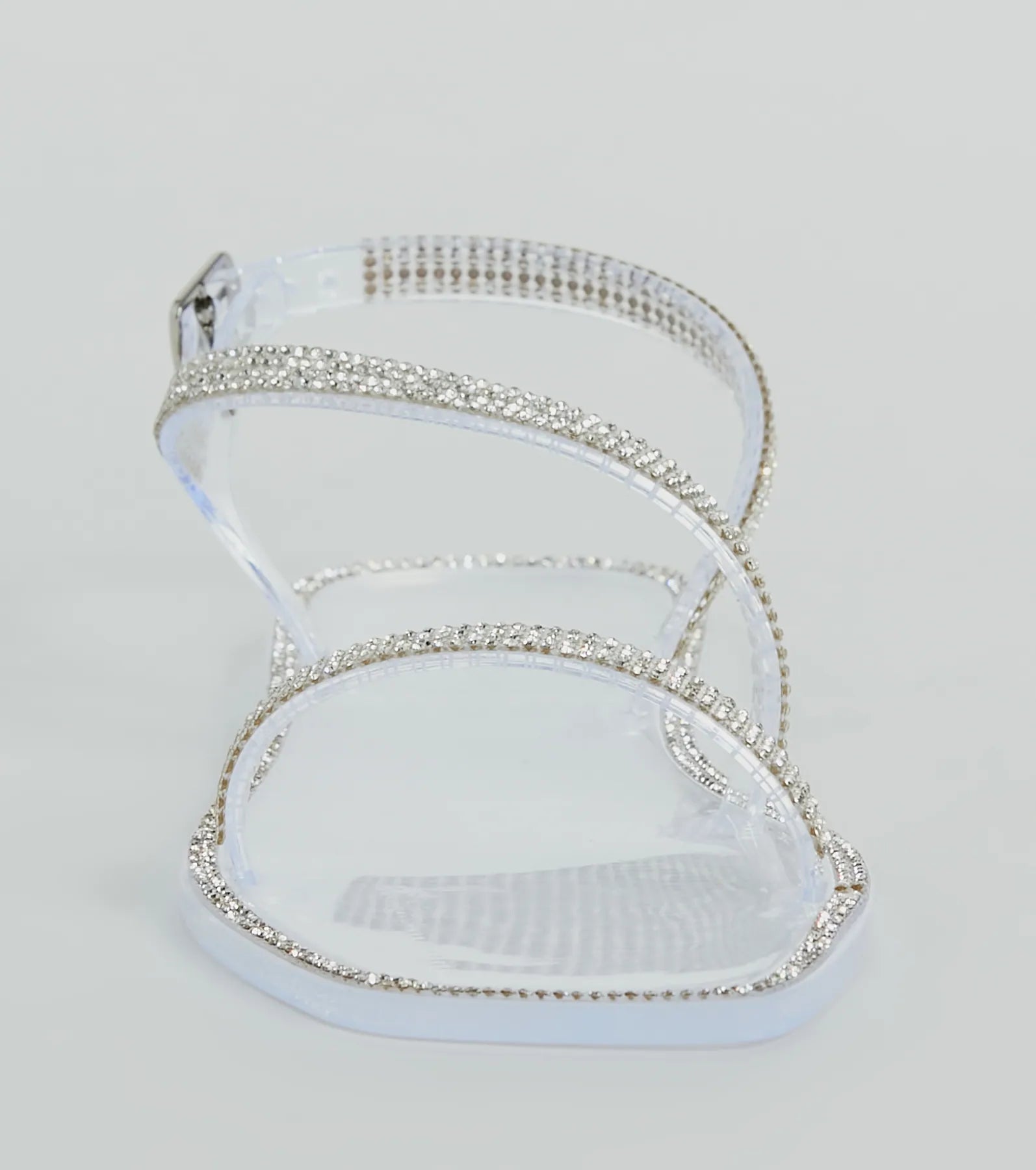 Glowing Up Rhinestone Flat Jelly Sandals - Image 11