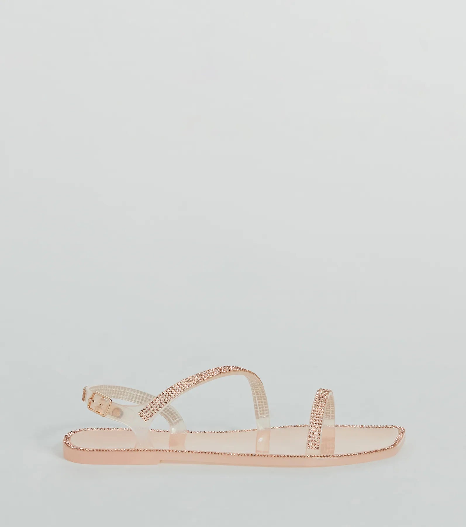 Glowing Up Rhinestone Flat Jelly Sandals - Image 6