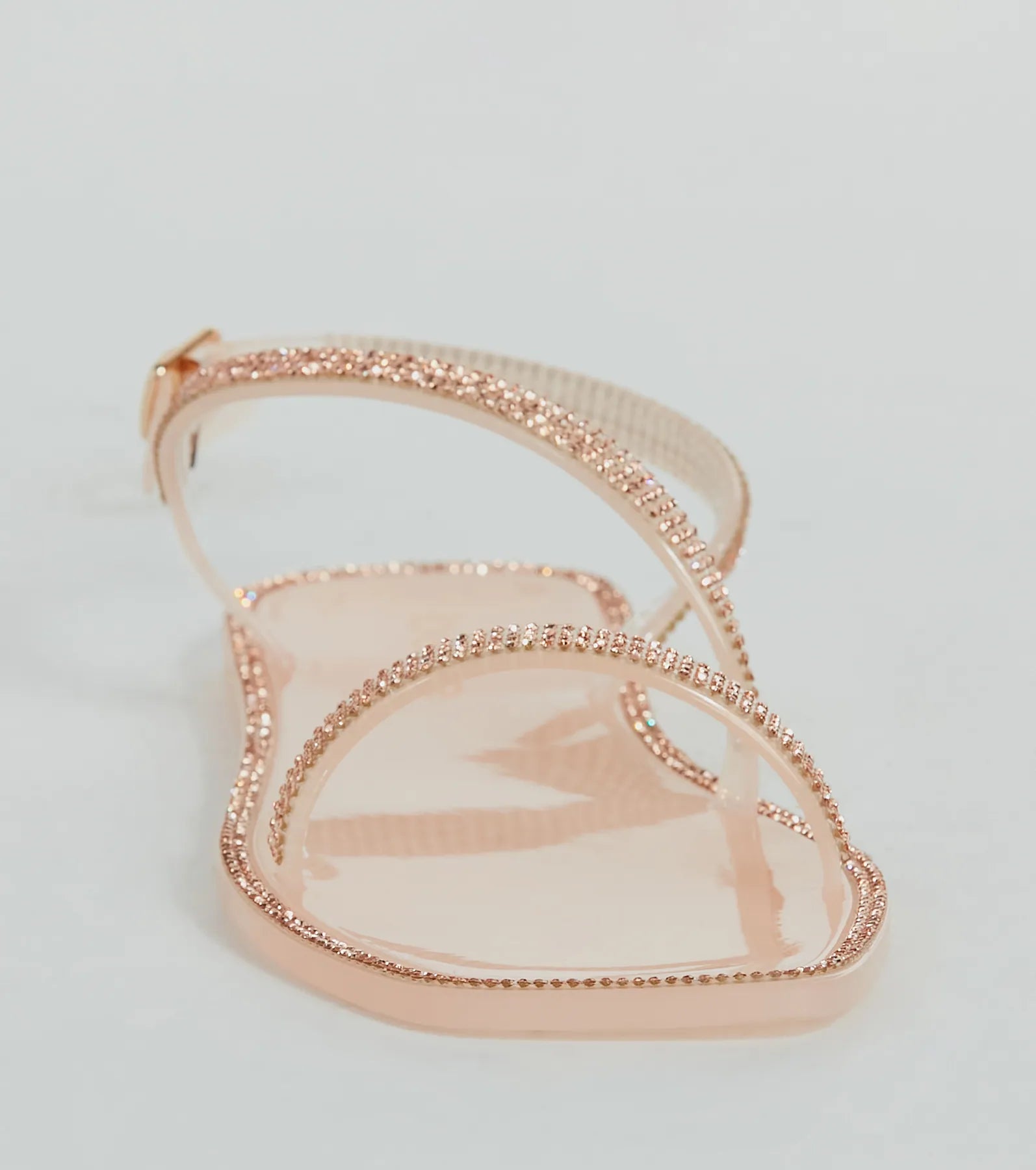 Glowing Up Rhinestone Flat Jelly Sandals - Image 7