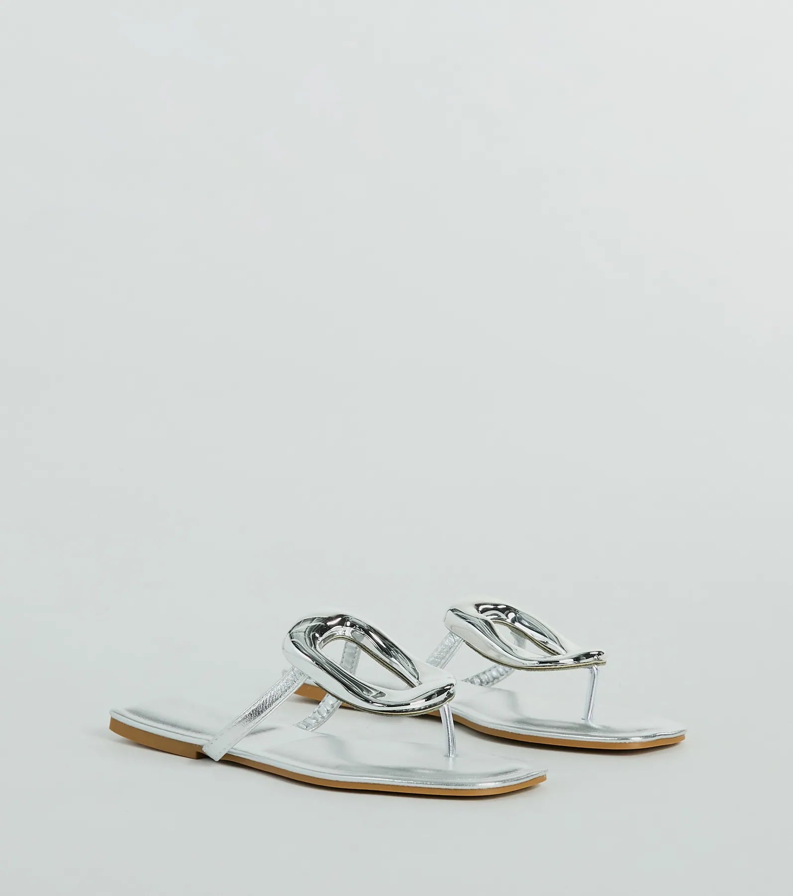 Minimalistic Elegance Square Ring Flat Sandals - Image 5