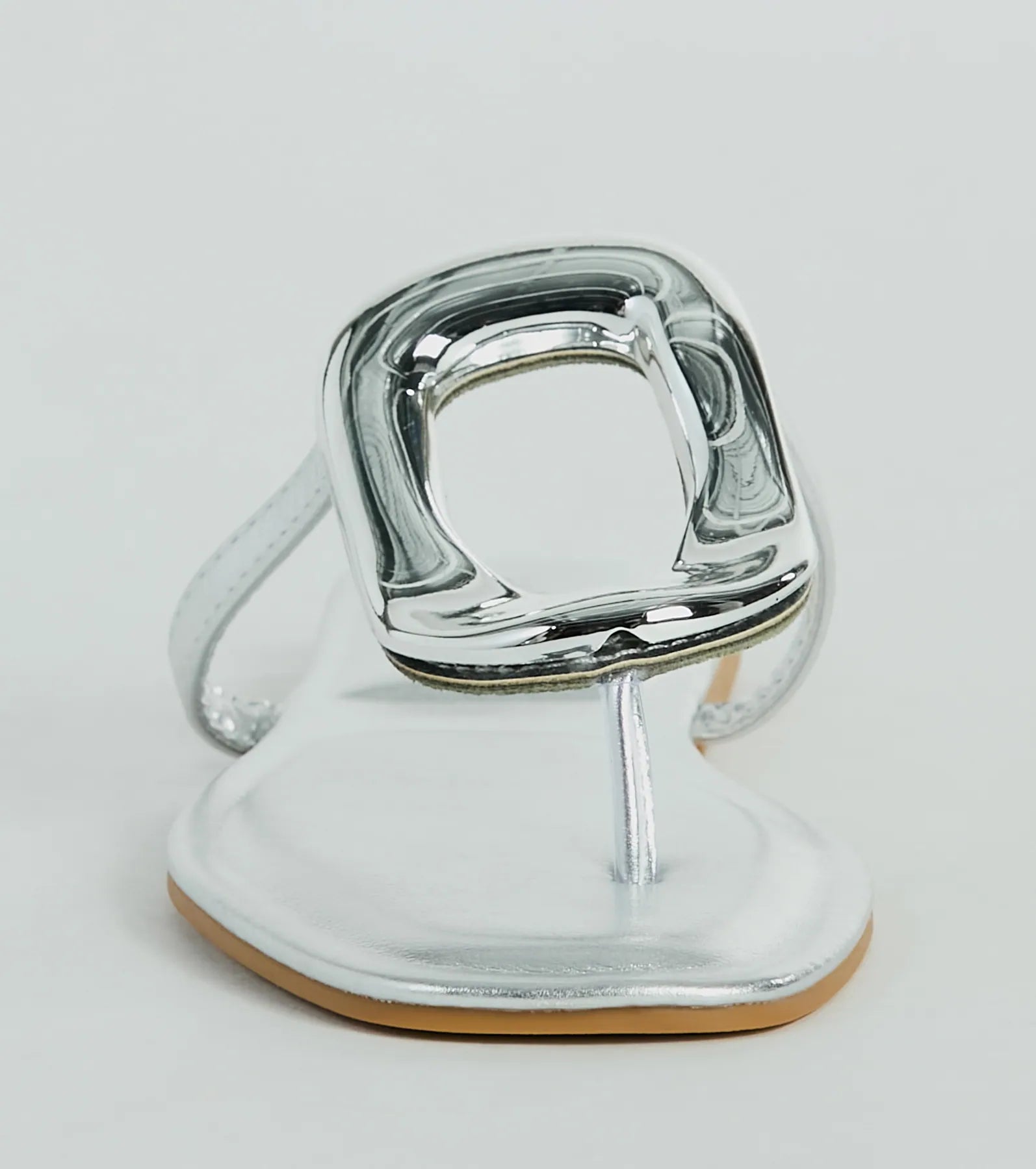 Minimalistic Elegance Square Ring Flat Sandals - Image 7