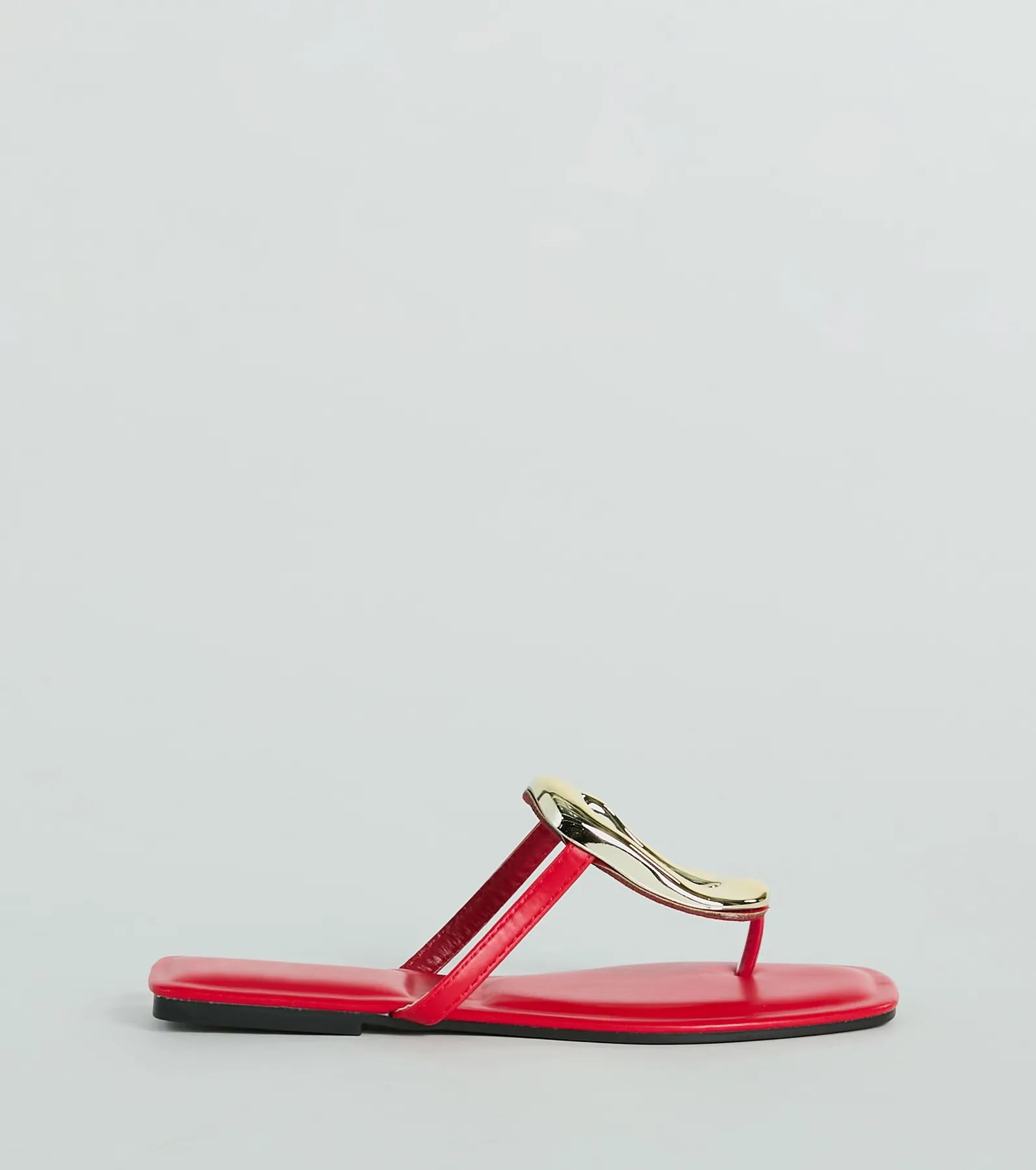 Minimalistic Elegance Square Ring Flat Sandals - Image 2