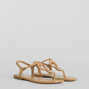 Beachy-Chic Shell Thong Strap Sandals