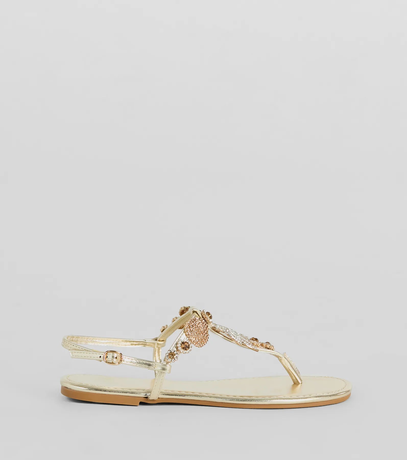 Sea Me Now Rhinestone Starfish Flat Sandals - Image 2