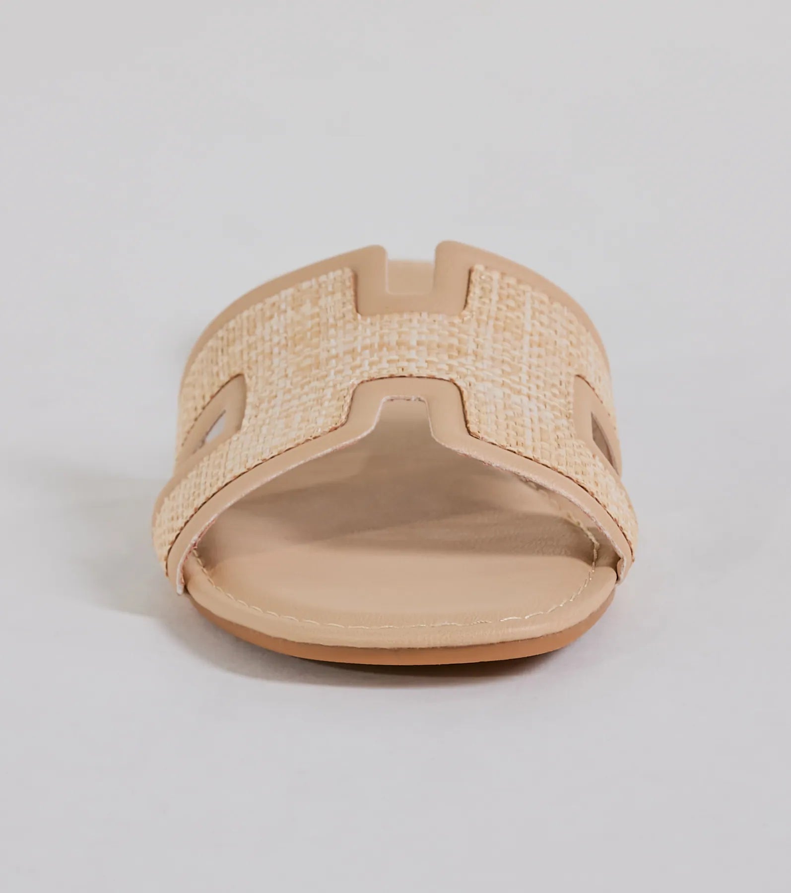 Pop Of Cute Straw Faux Leather Flat Sandals - Image 7