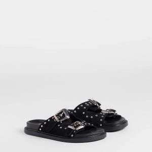 Cool Girl Studded Western Buckle Sandals