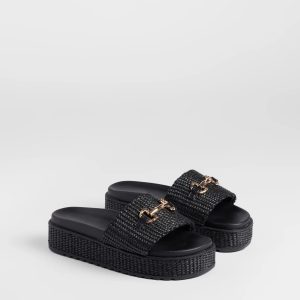 Slide Into Spring Platform Straw Sandals