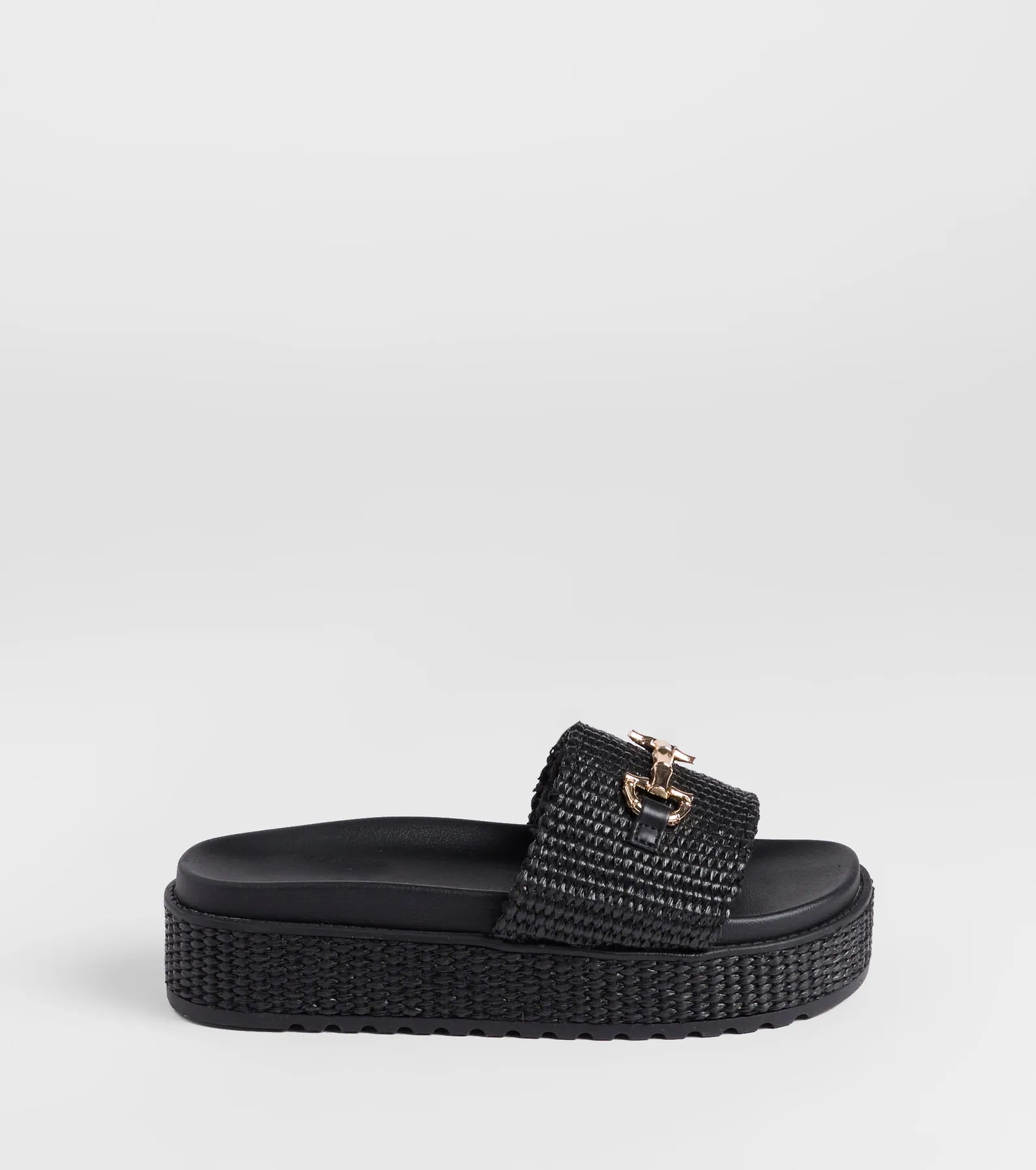 Slide Into Spring Platform Straw Sandals - Image 2