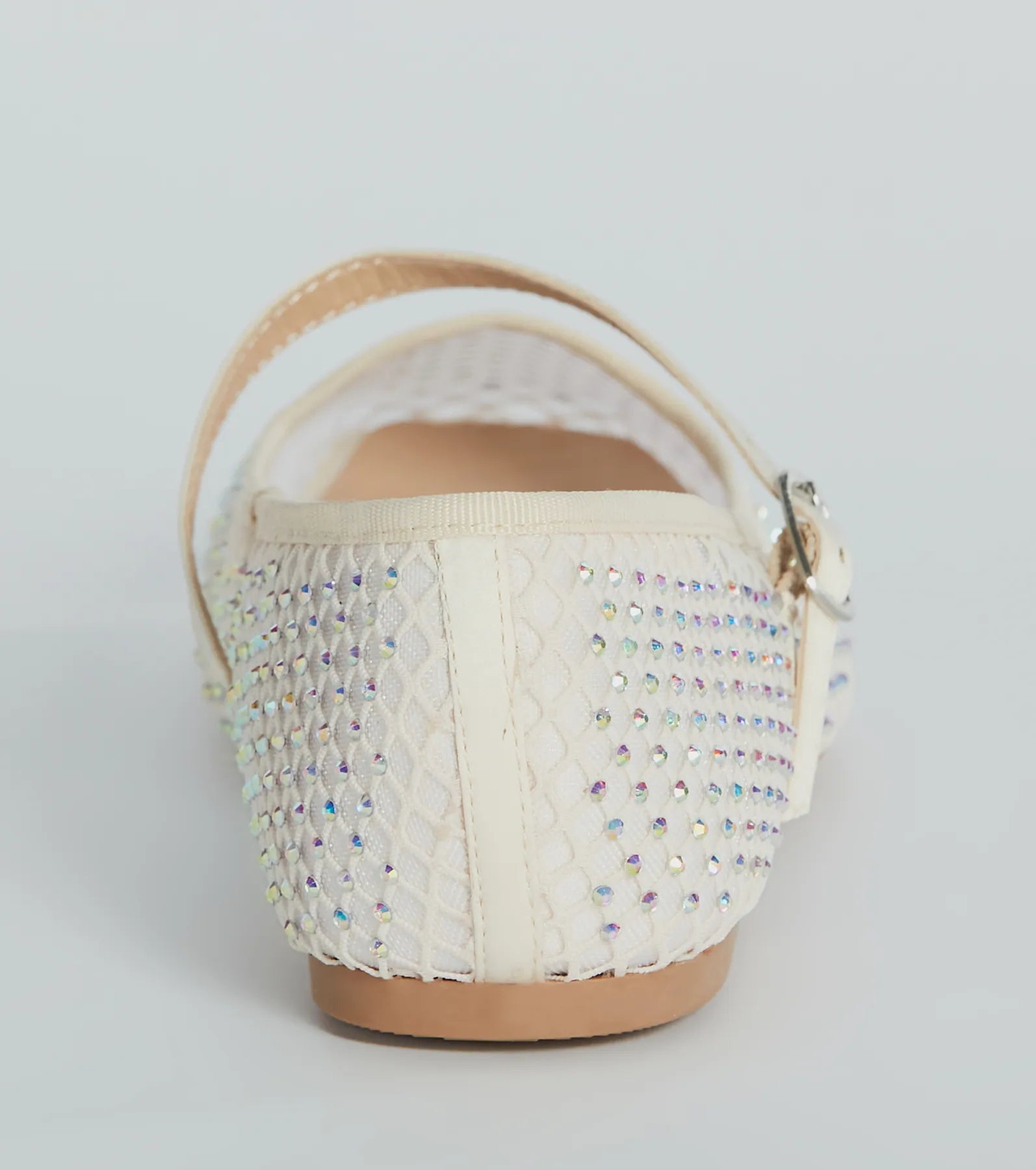 Gleaming Rhinestone Sheer Mesh Ballet Flats - Image 8